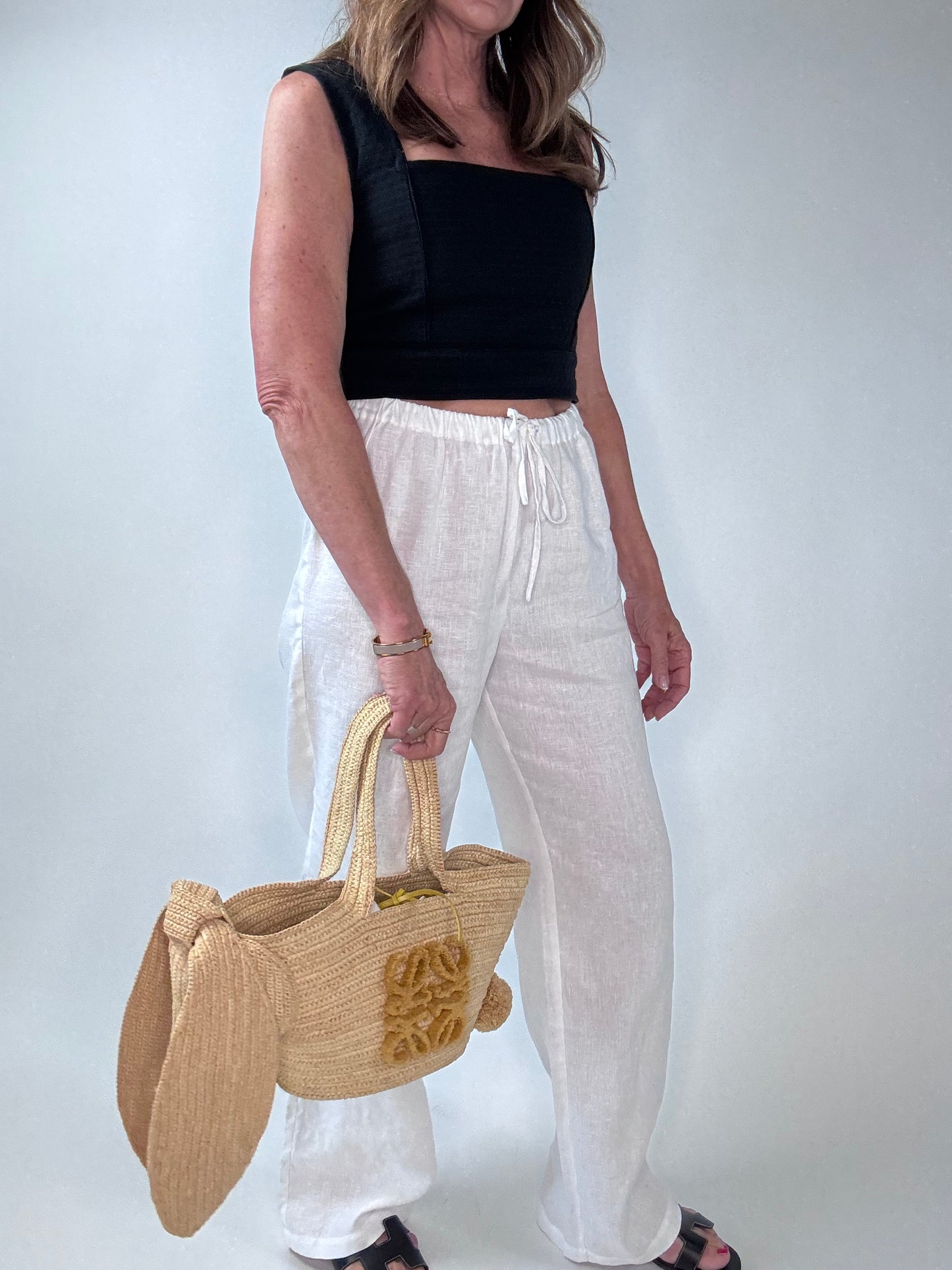 Loewe Small Raffia Bunny Basket Bag
