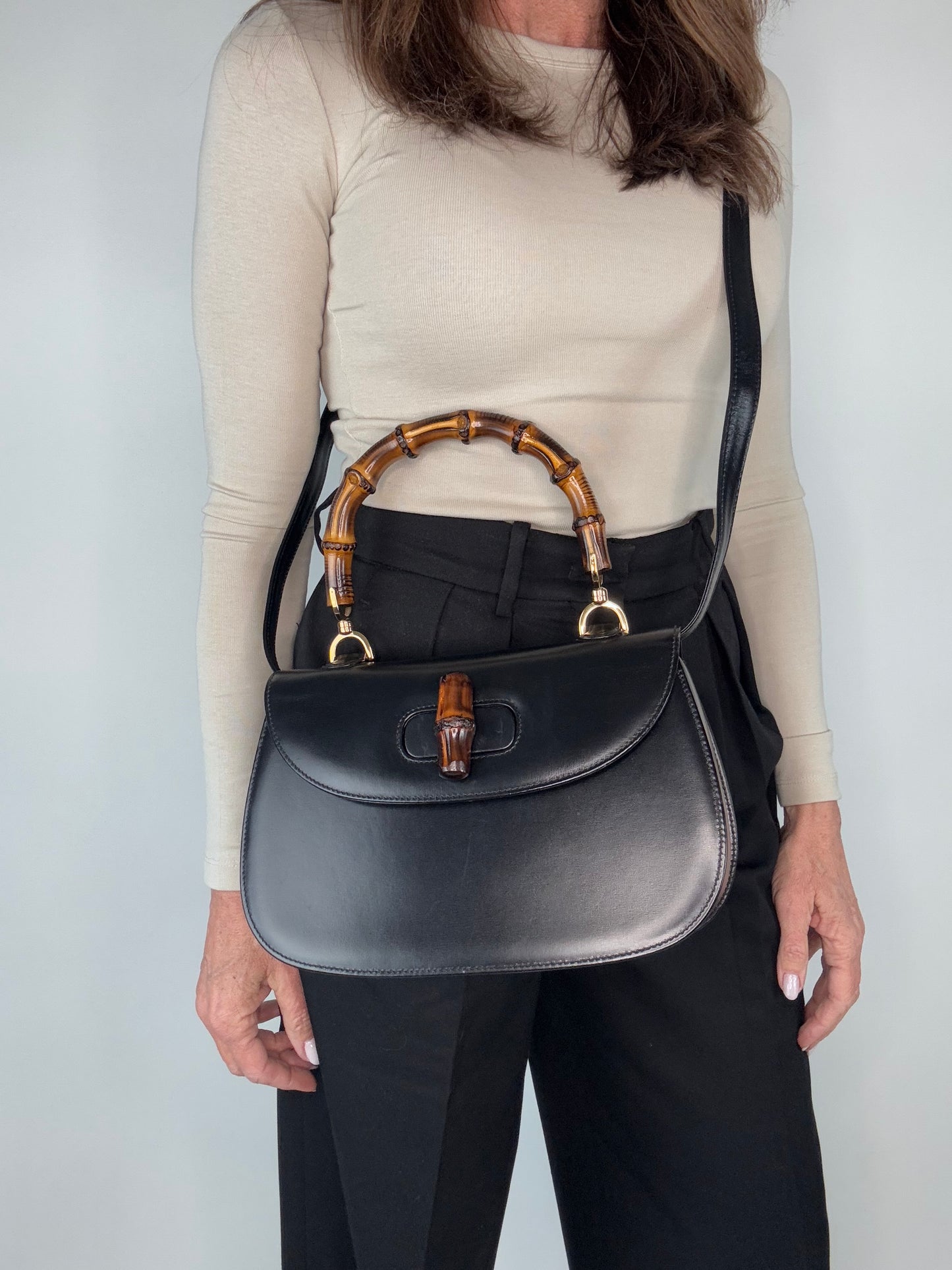 Gucci 1947 Vintage Bamboo Two Way Bag