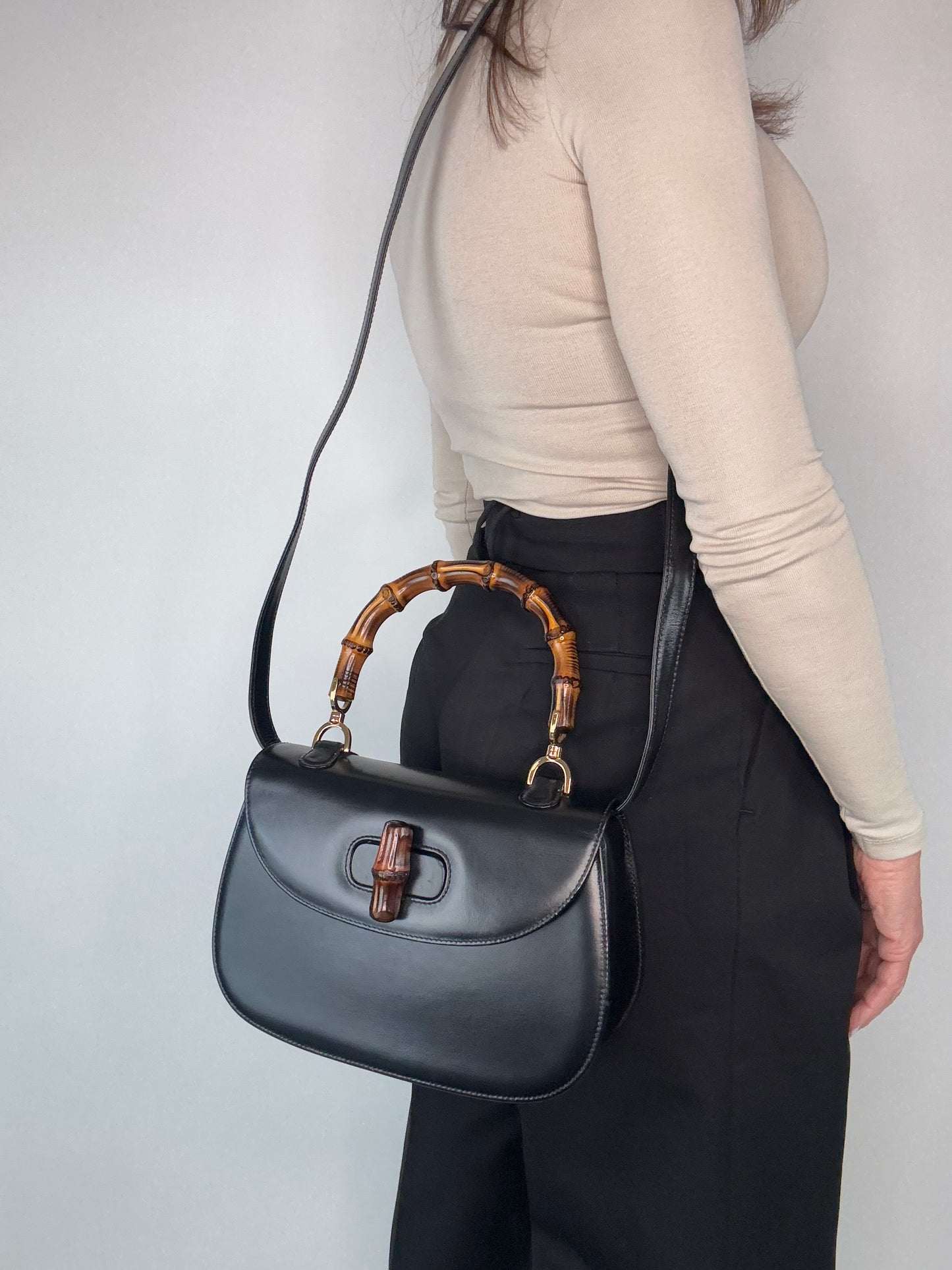 Gucci 1947 Vintage Bamboo Two Way Bag