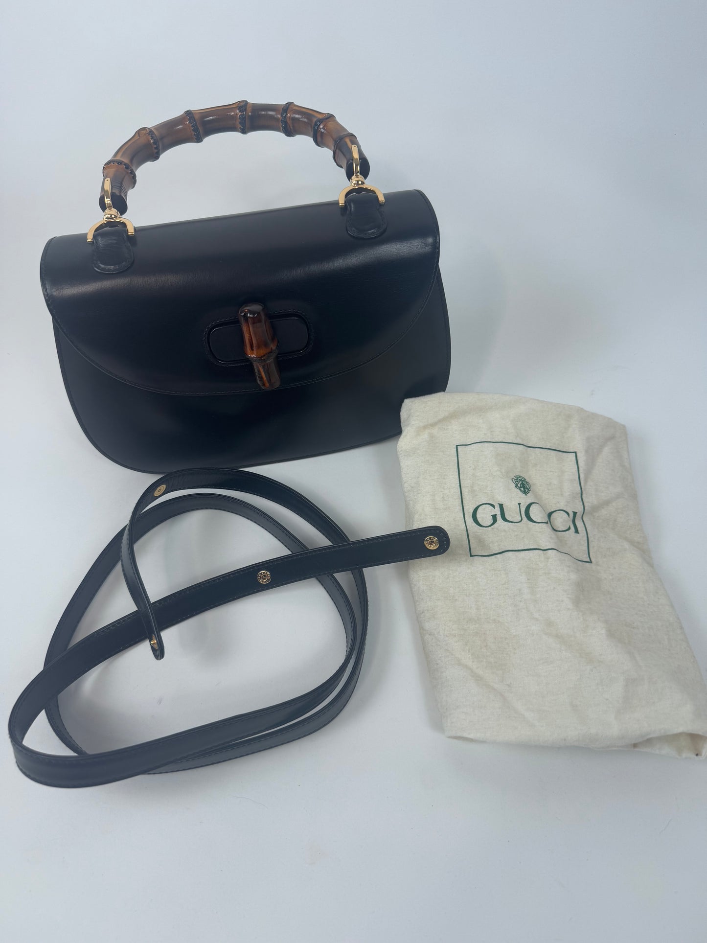 Gucci 1947 Vintage Bamboo Two Way Bag