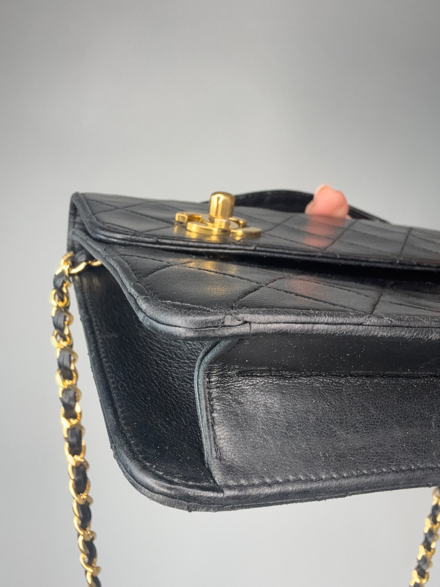 Chanel Extremely Rare Vintage Double Turn Lock Briefcase Bag