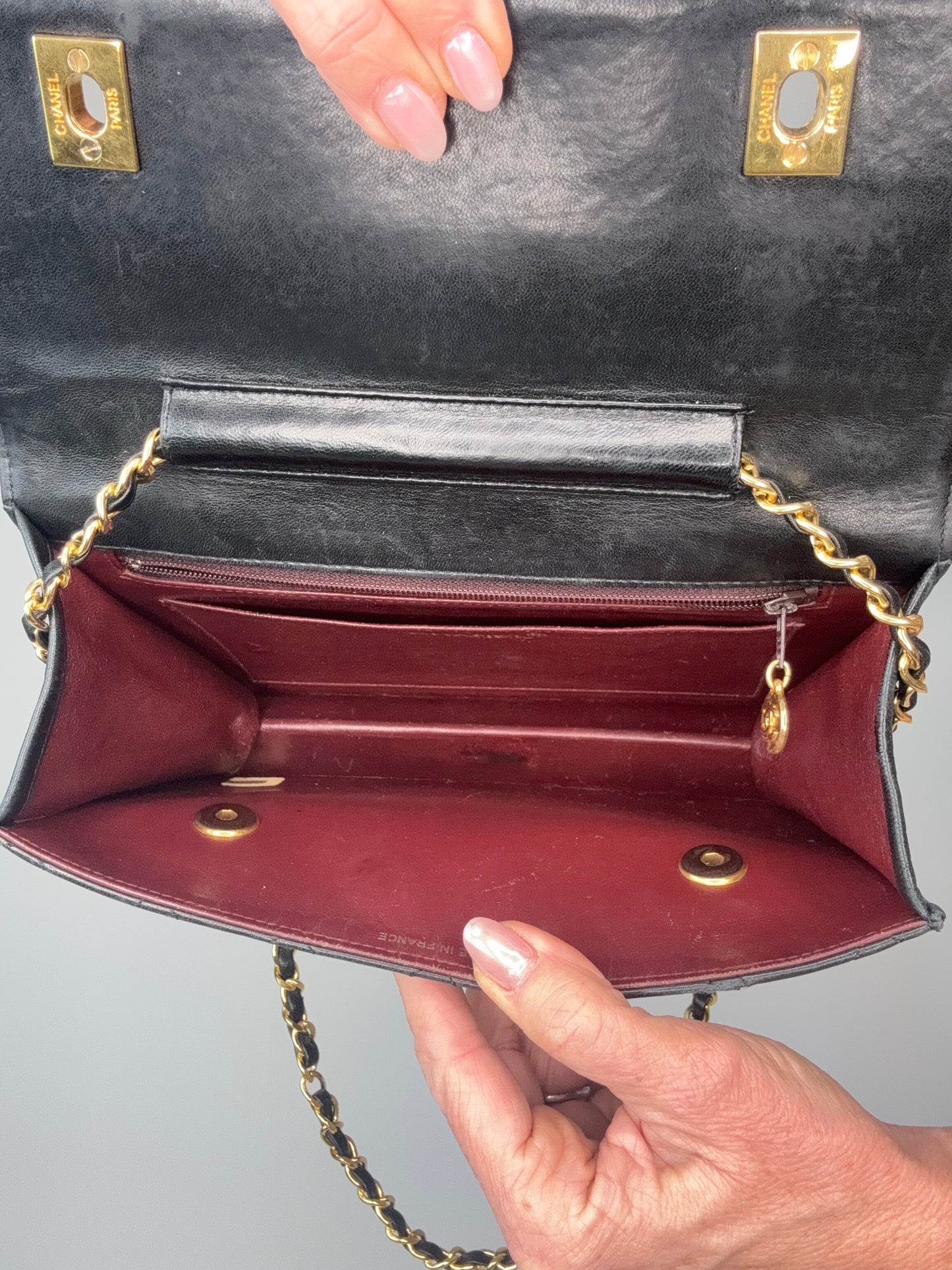 Chanel Extremely Rare Vintage Double Turn Lock Briefcase Bag