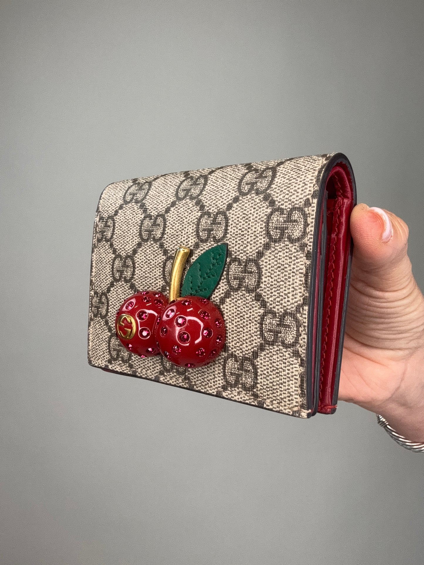 Gucci GG Monogram Cherry Wallet
