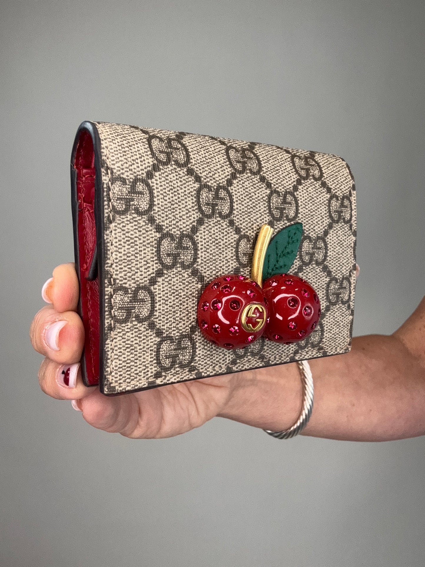 Gucci GG Monogram Cherry Wallet
