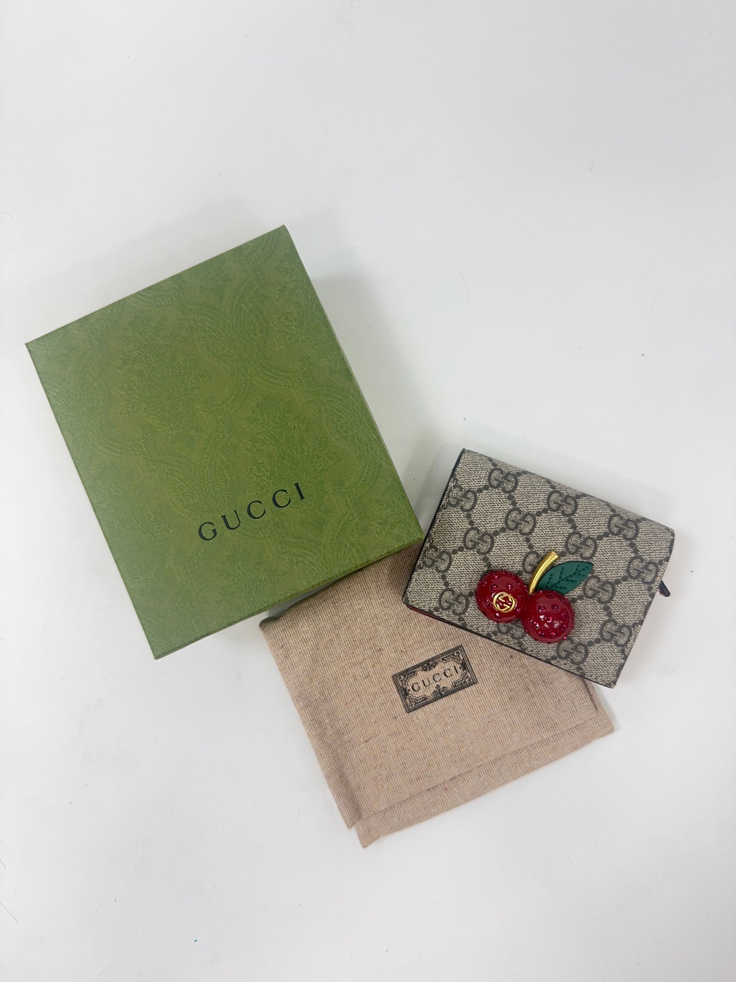 Gucci GG Monogram Cherry Wallet
