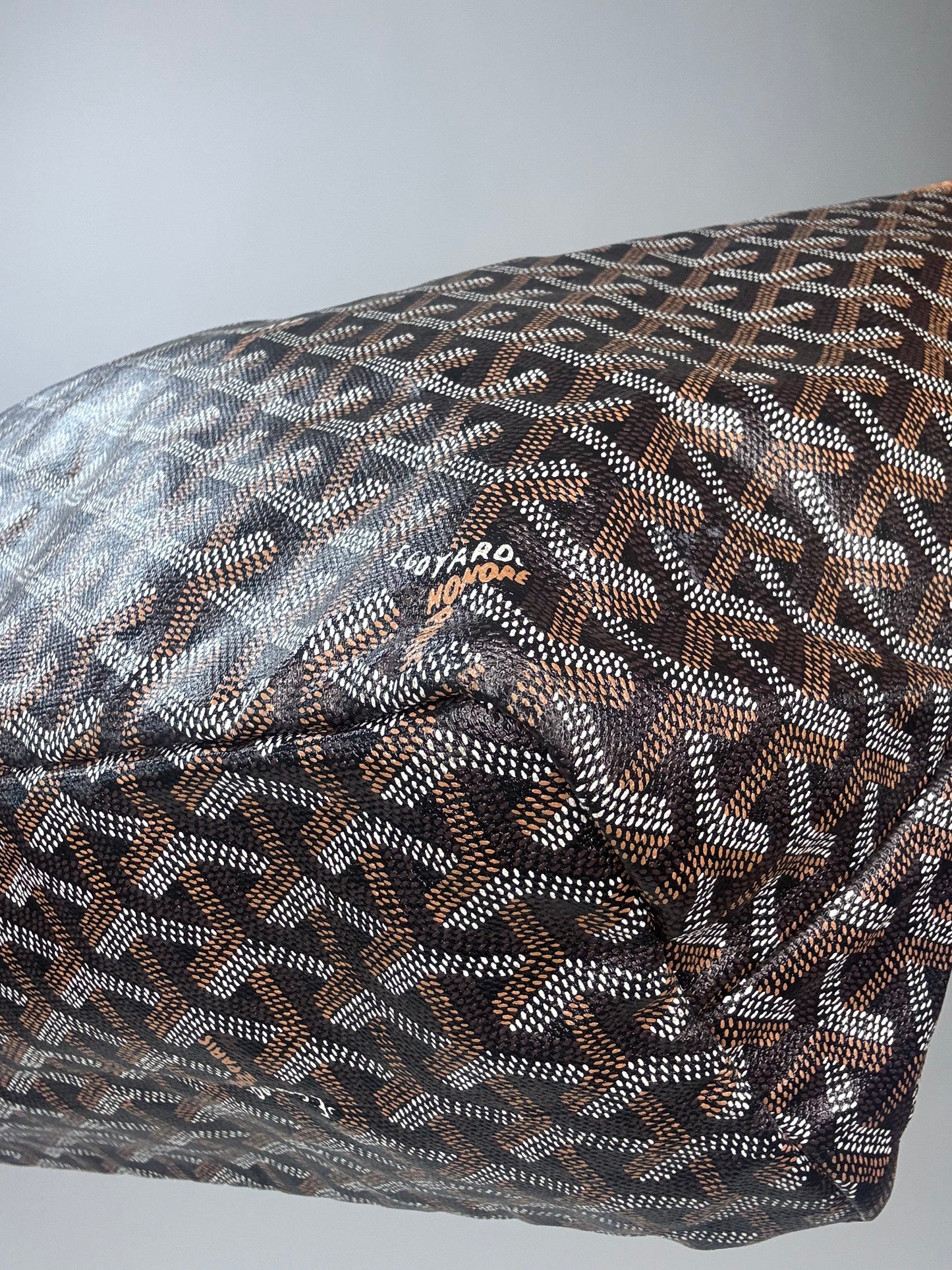 Goyard Goyardine St Louis PM Black Gold w/Pouch Tote