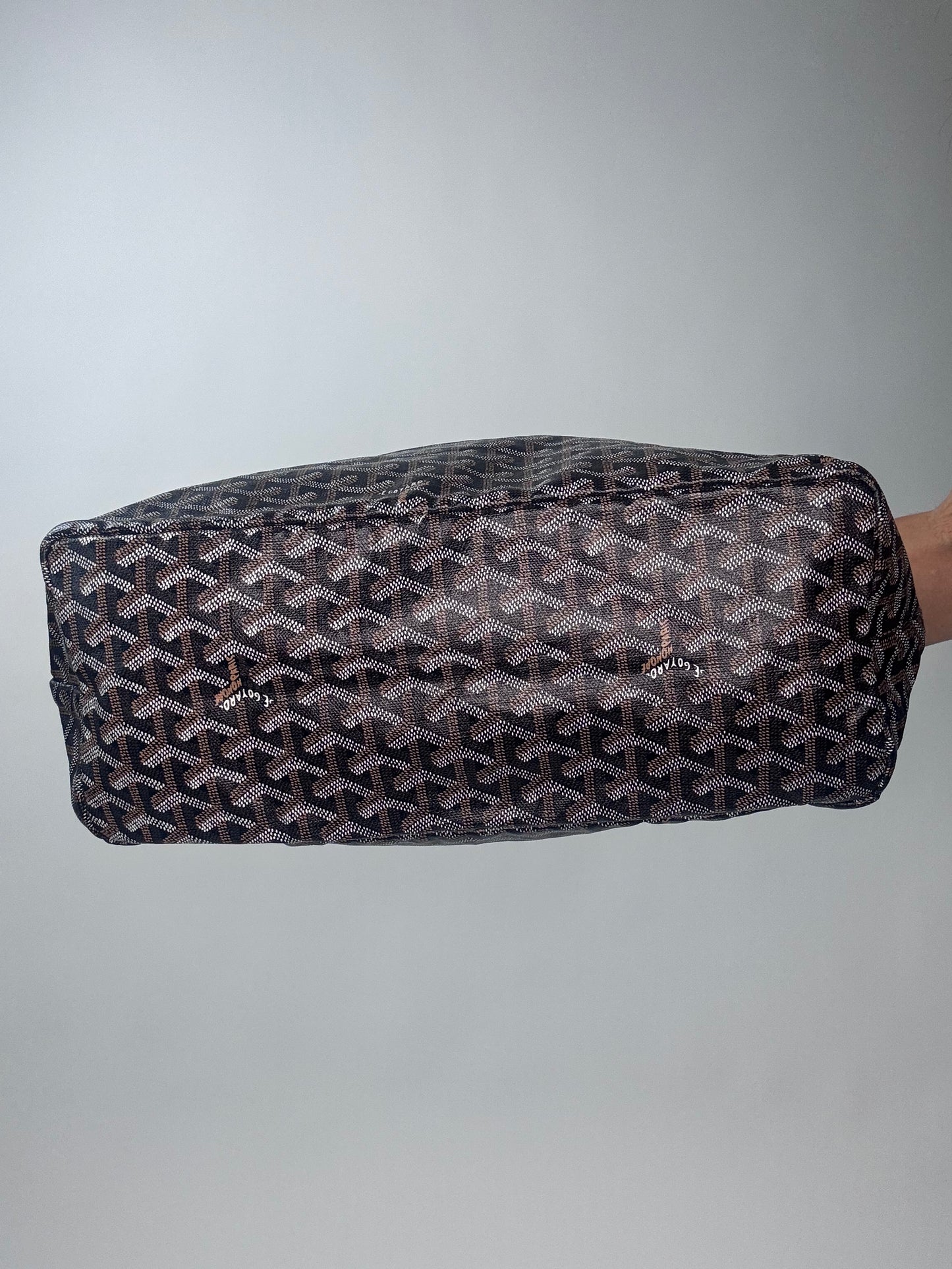 Goyard Goyardine St Louis PM Black Gold w/Pouch Tote