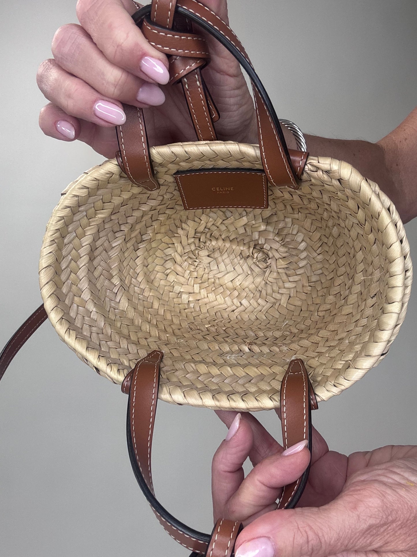Celine Triomphe Palm Branch Mini Tote