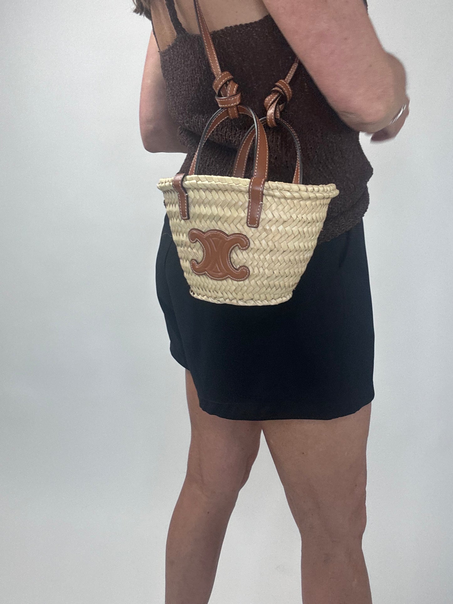 Celine Triomphe Palm Branch Mini Tote