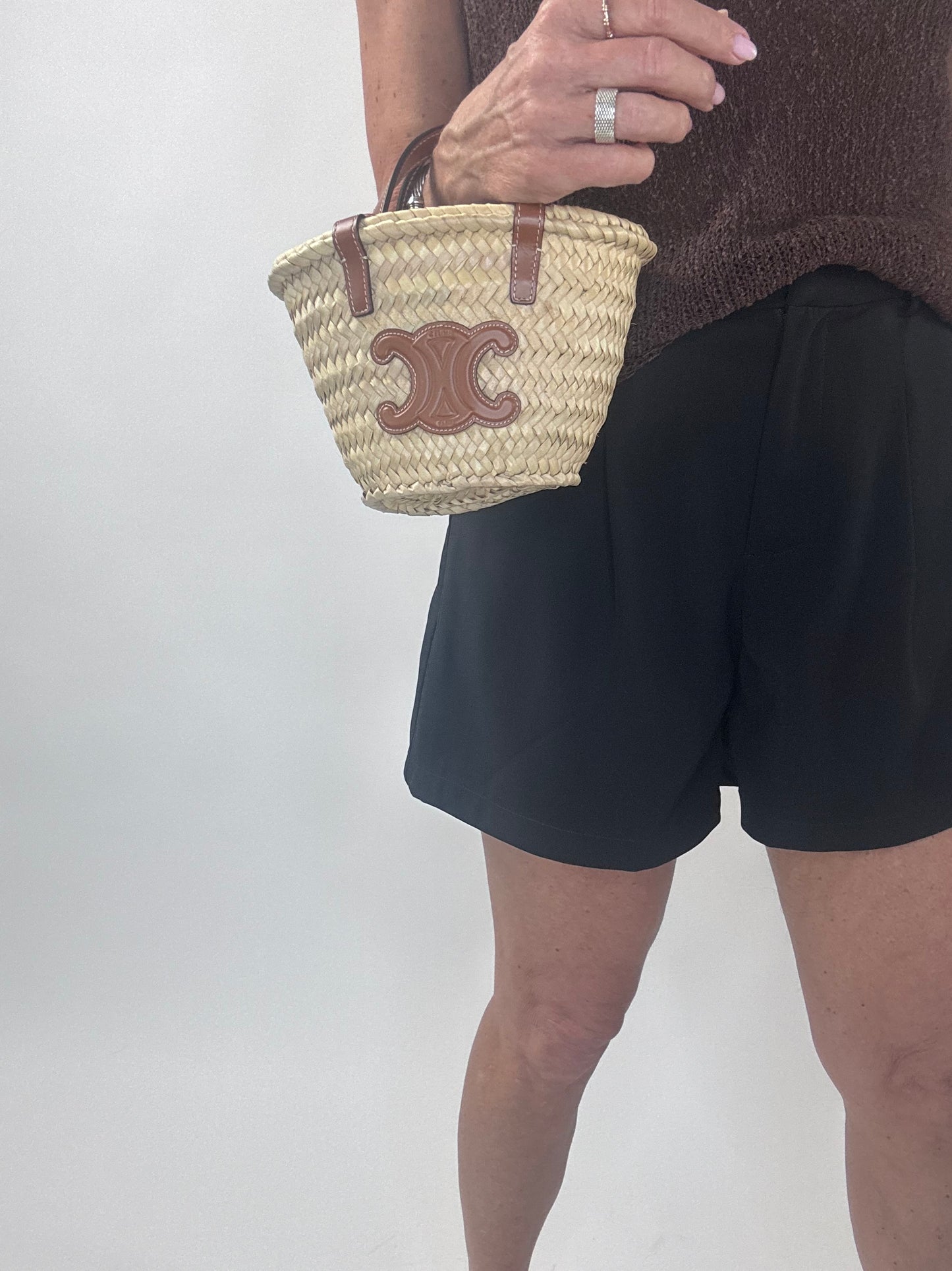 Celine Triomphe Palm Branch Mini Tote