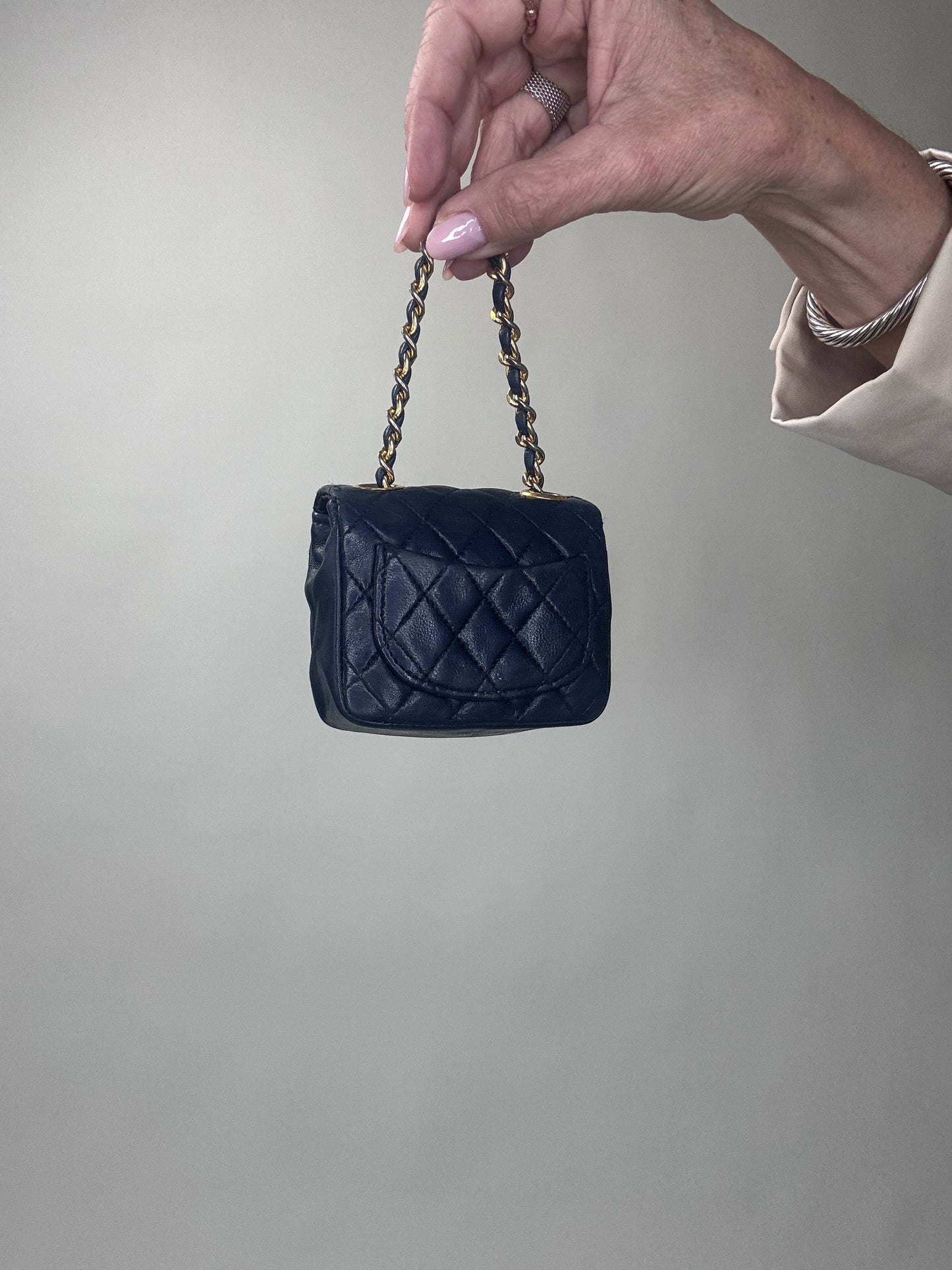 Chanel Micro Flap Belt bag Navy Lambskin