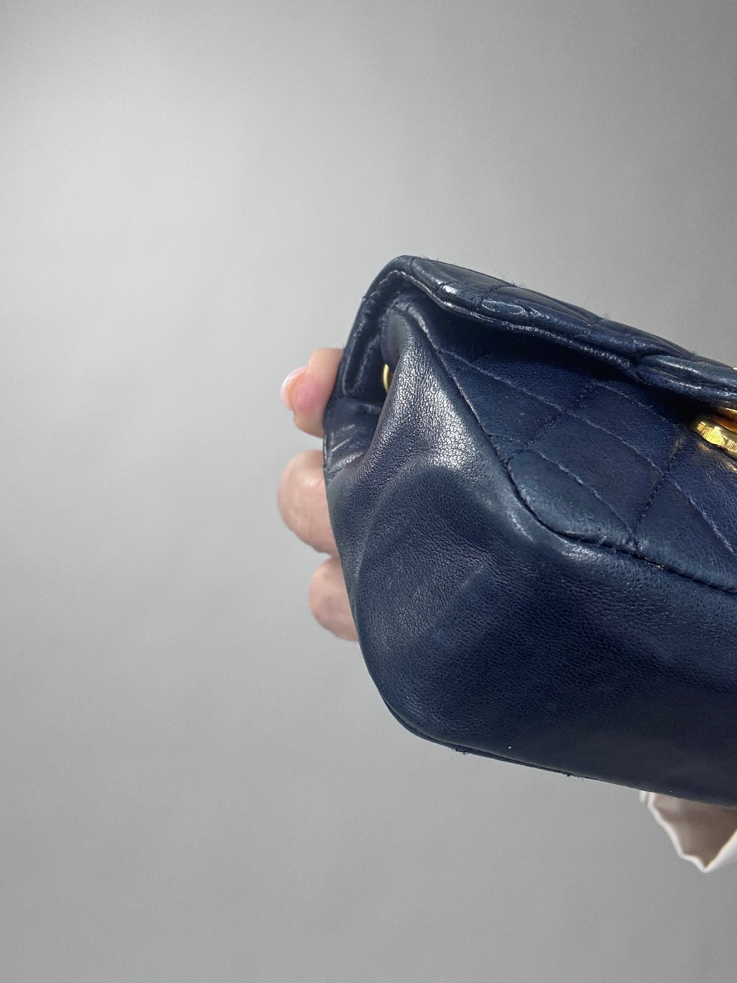 Chanel Micro Flap Belt bag Navy Lambskin
