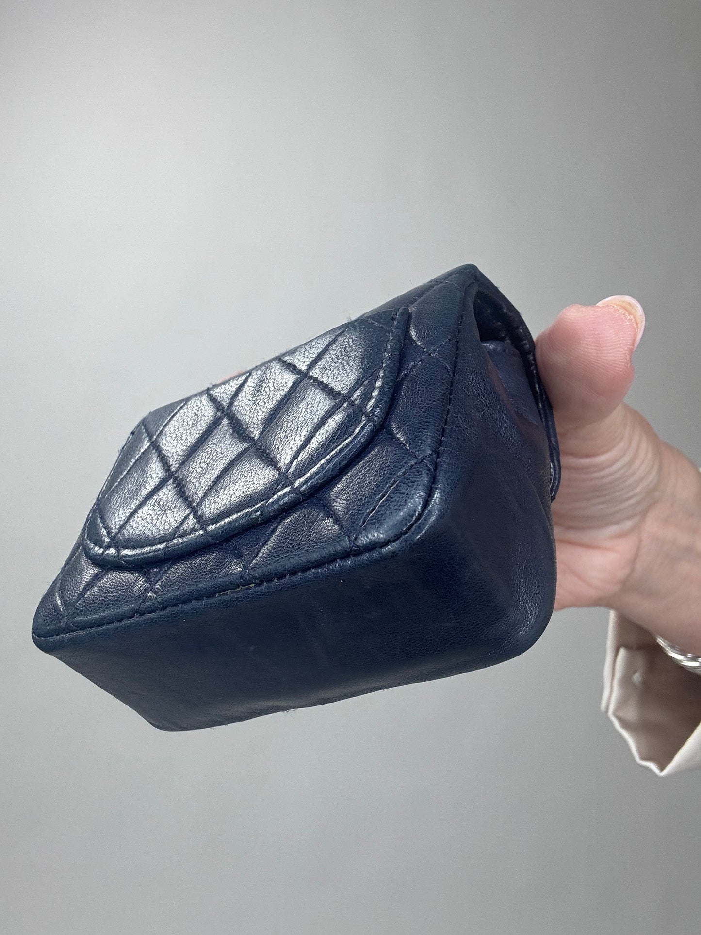 Chanel Micro Flap Belt bag Navy Lambskin