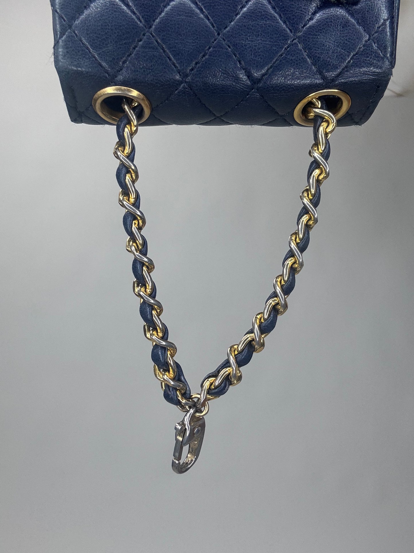 Chanel Micro Flap Belt bag Navy Lambskin