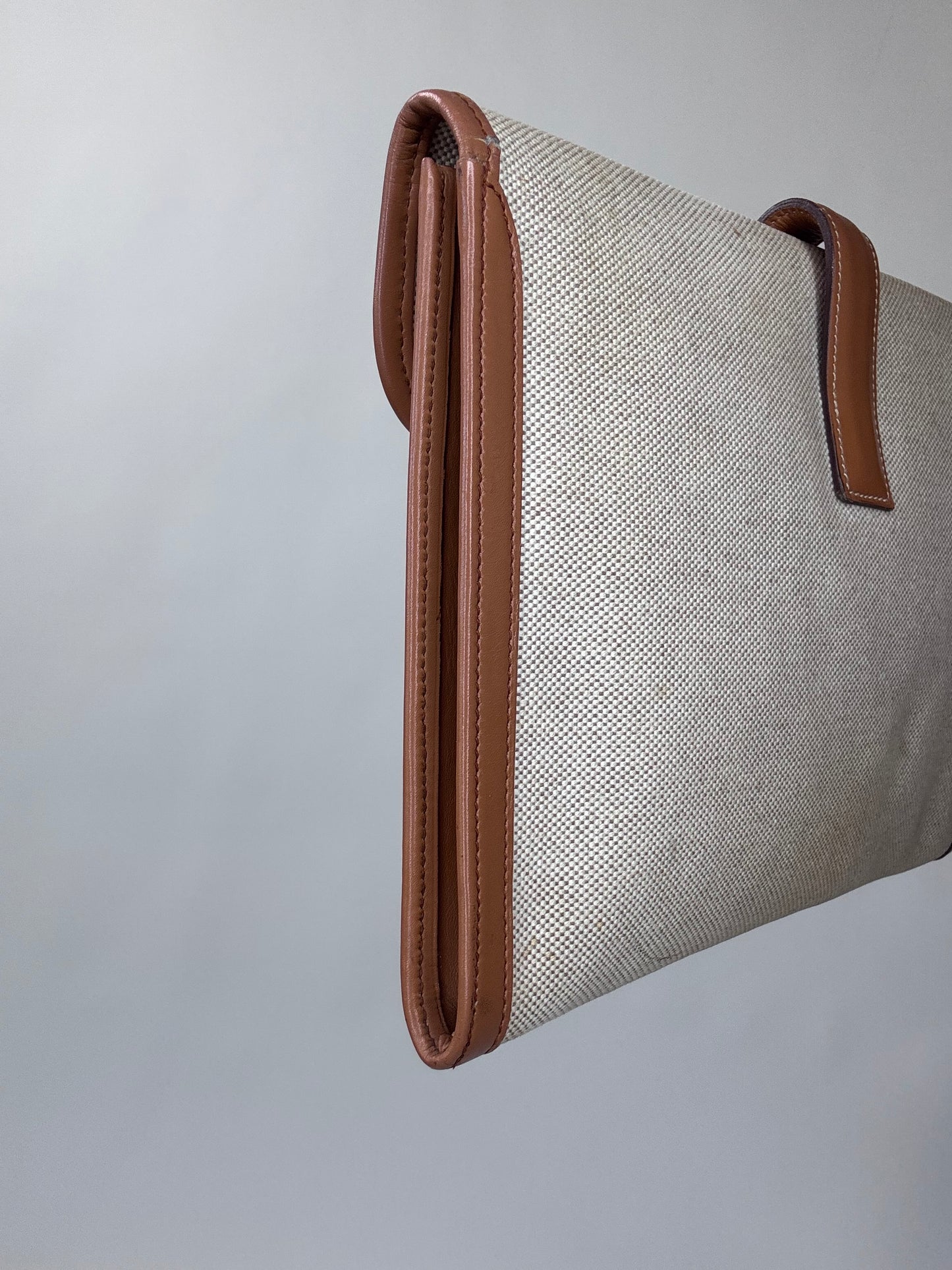 Hermes Peau Porc Toile Vintage Jige PM Clutch