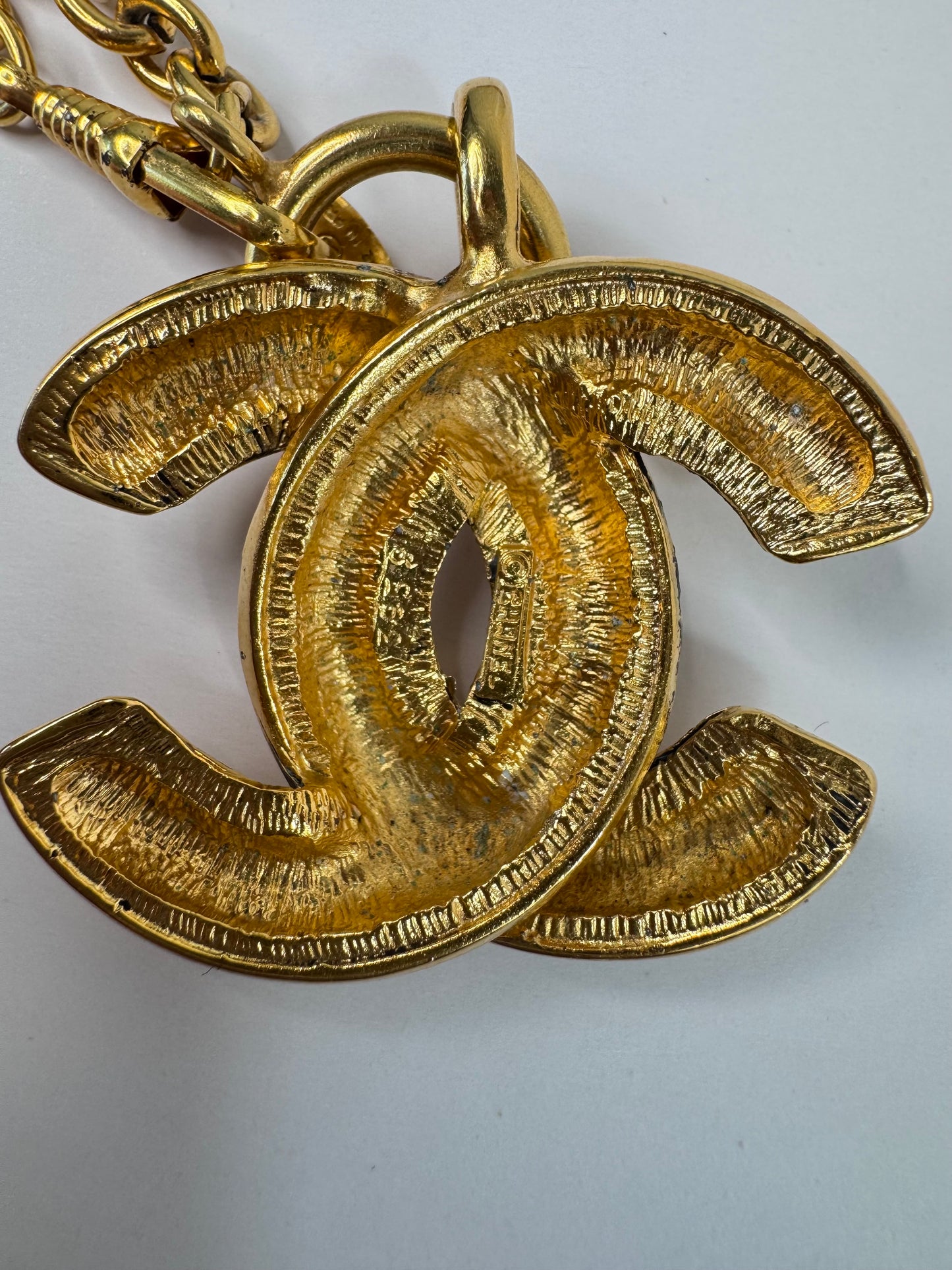 Chanel Vitage Large Quilted CC Pendent