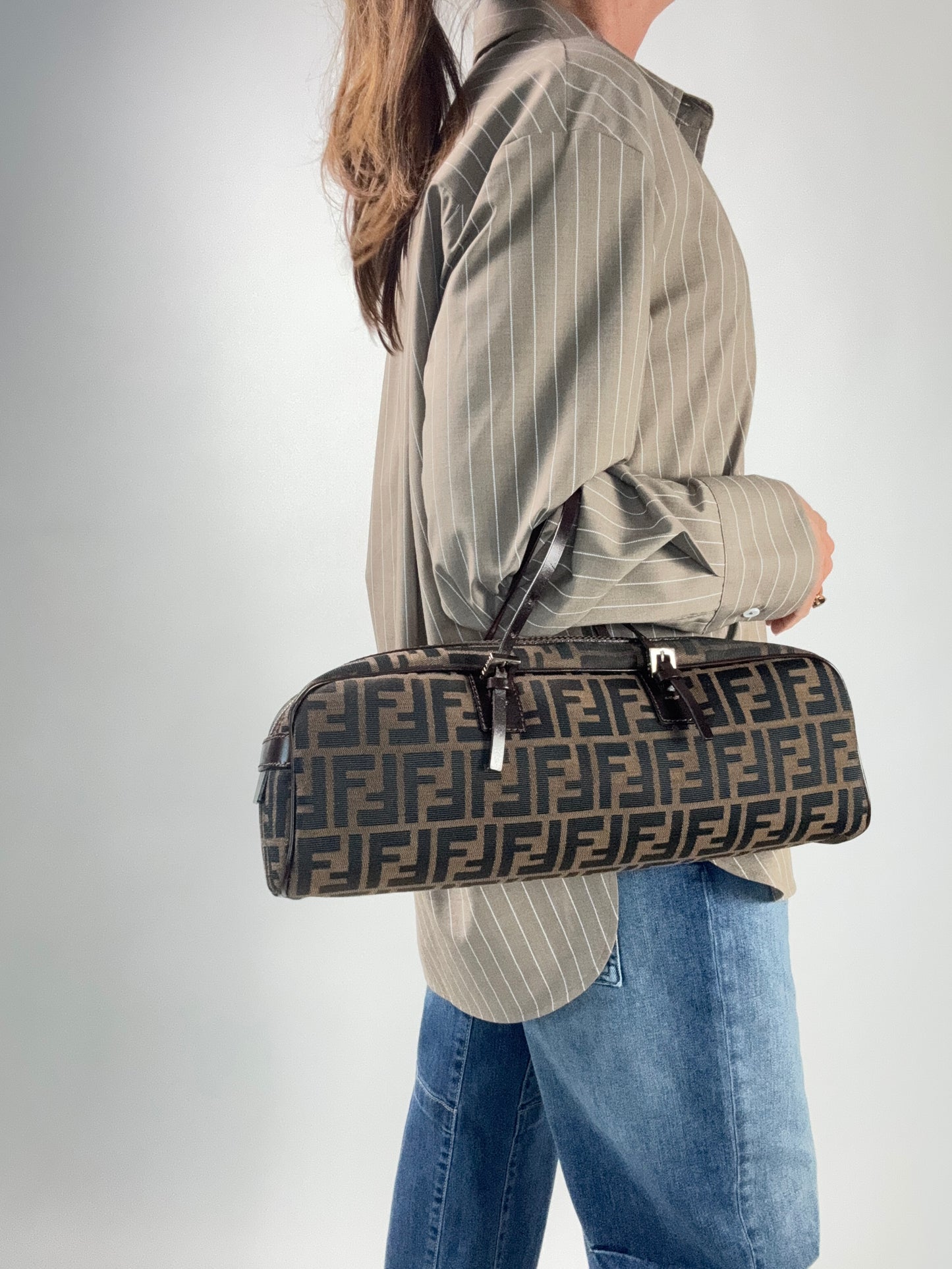 Fendi Zucca Vintage Rare East West Bag