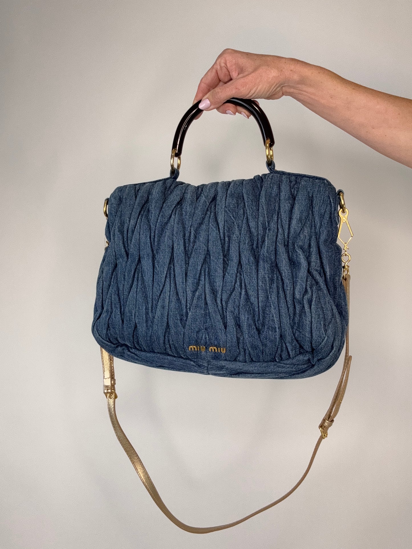Miu Miu Denim Rare Matelasse Double Sided Bag