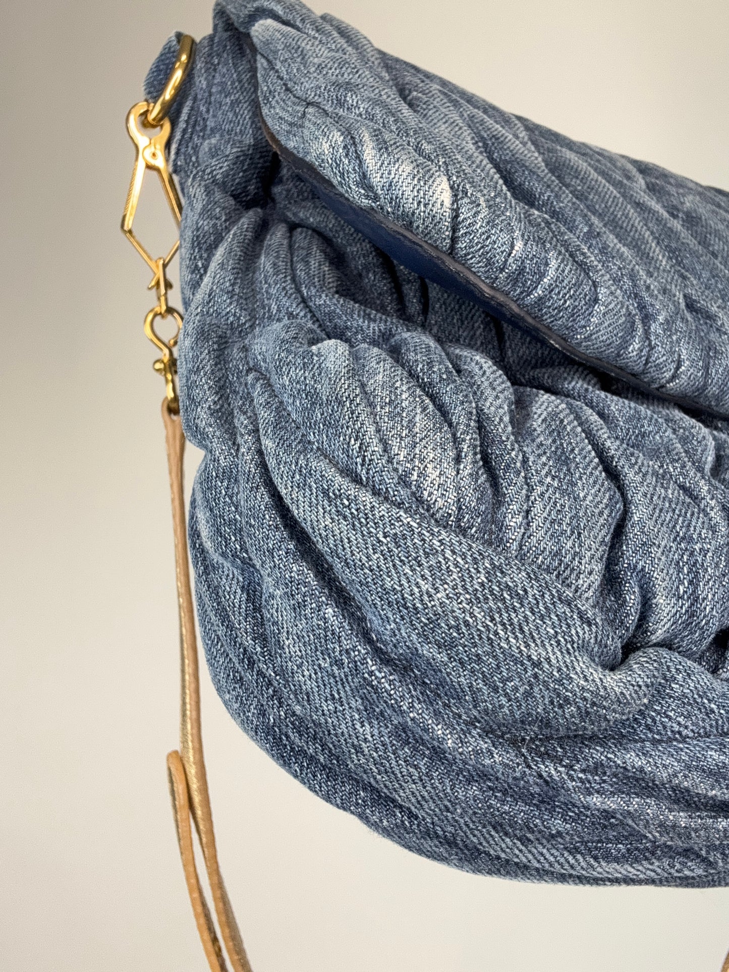 Miu Miu Denim Rare Matelasse Double Sided Bag
