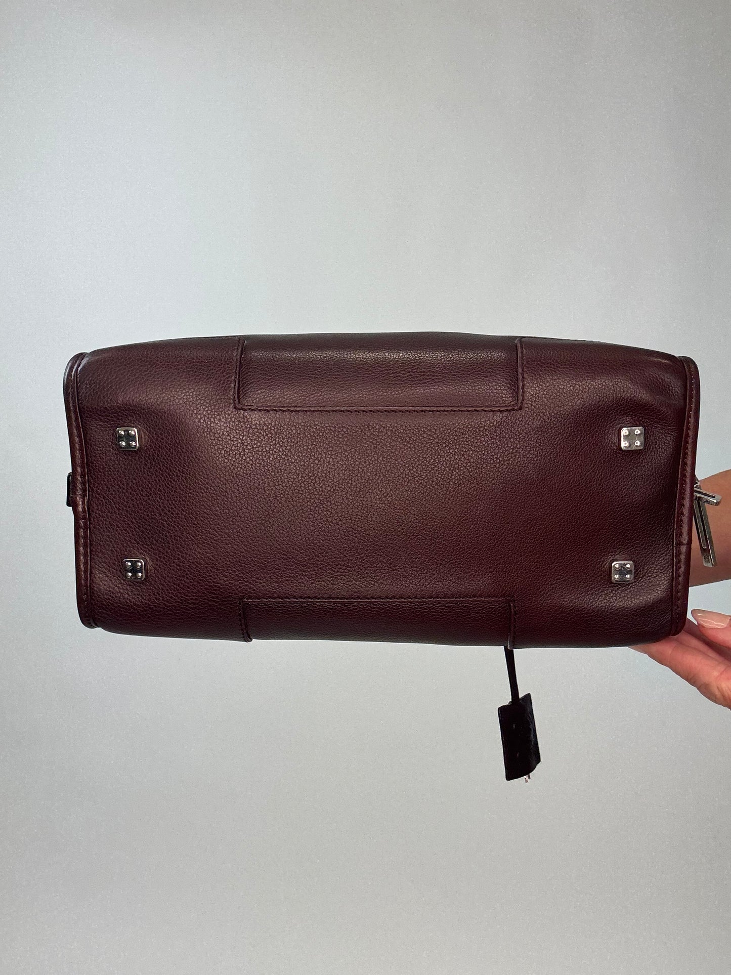 Loewe Amazona 28 Calfskin Leather Satchel - Burgundy Brown