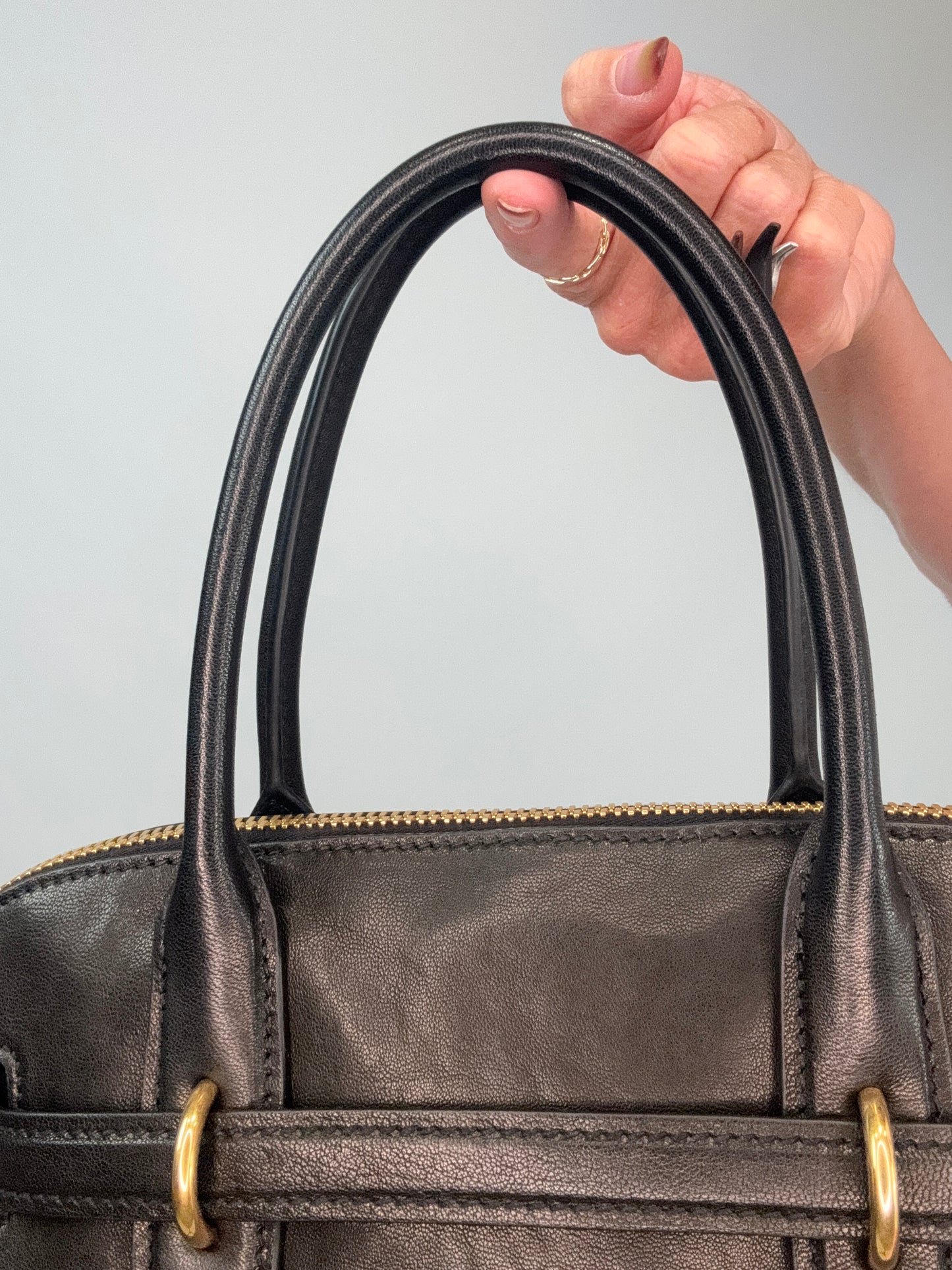 Miu Miu Aventure Nappa Leather Top Handle - Black