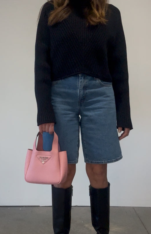 Prada Mini Calfskin Leather Tote Bag - Pink