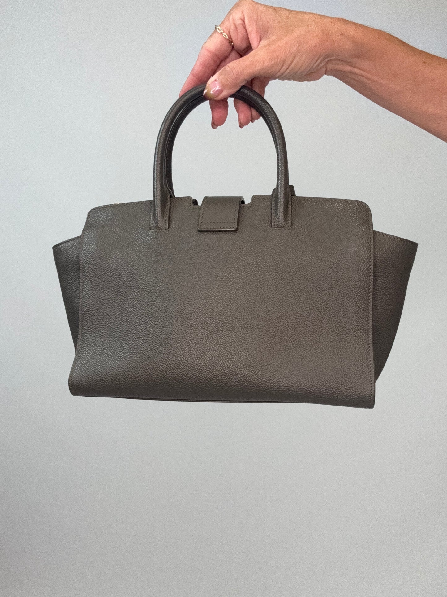Saint Laurent Downtown Monogram Cabas Baby Tote- Grey