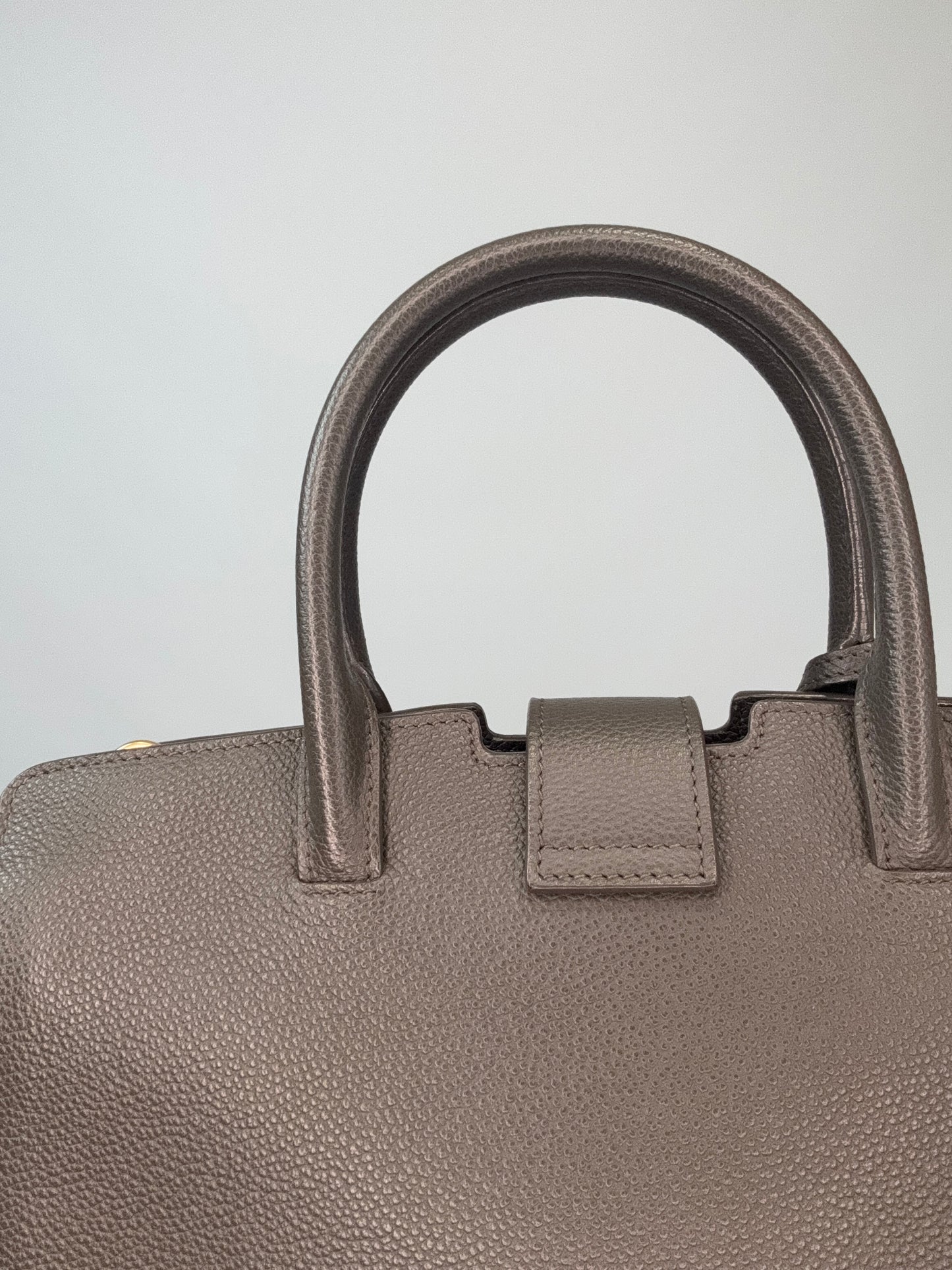 Saint Laurent Downtown Monogram Cabas Baby Tote- Grey