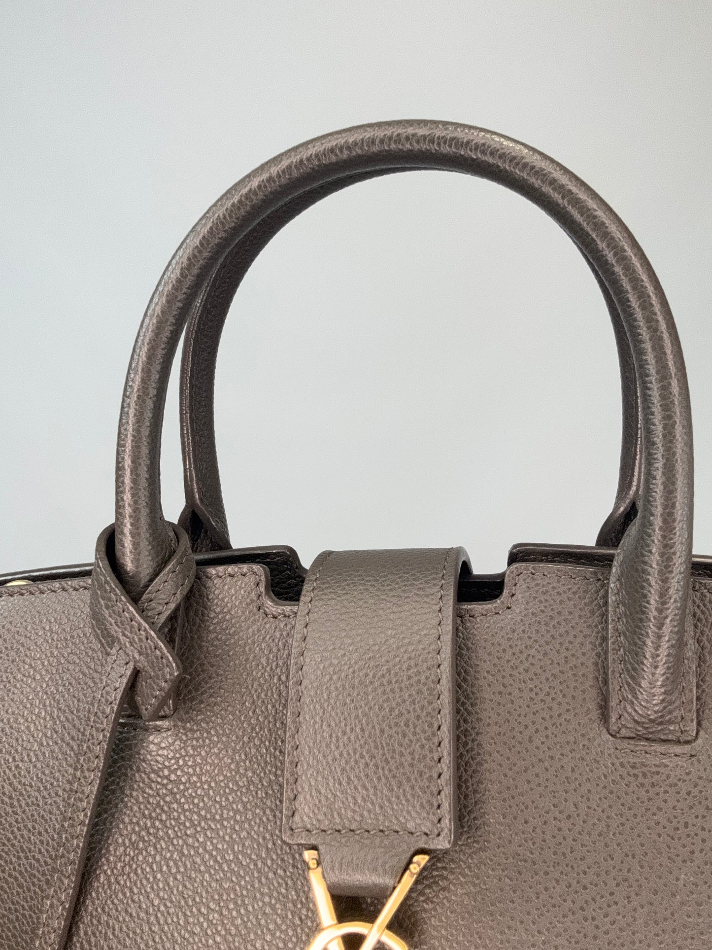 Saint Laurent Downtown Monogram Cabas Baby Tote- Grey