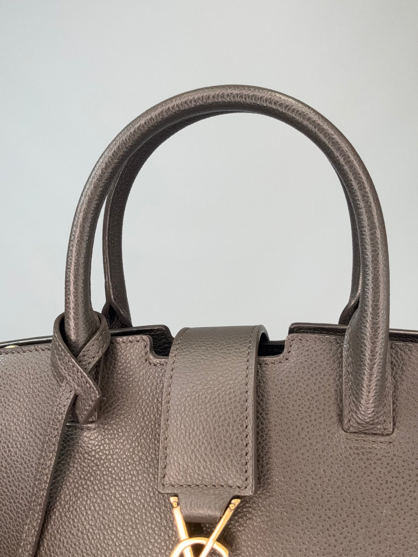 Saint Laurent Downtown Monogram Cabas Baby Tote- Grey