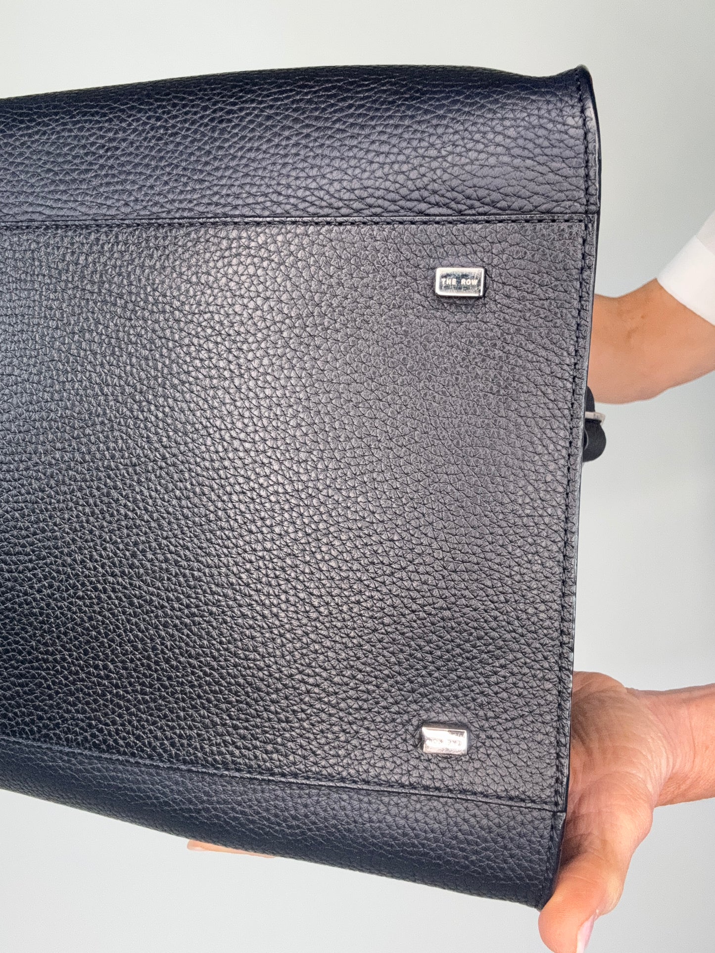 The Row Matte Grained Calfskin Soft Margaux 15 - Navy