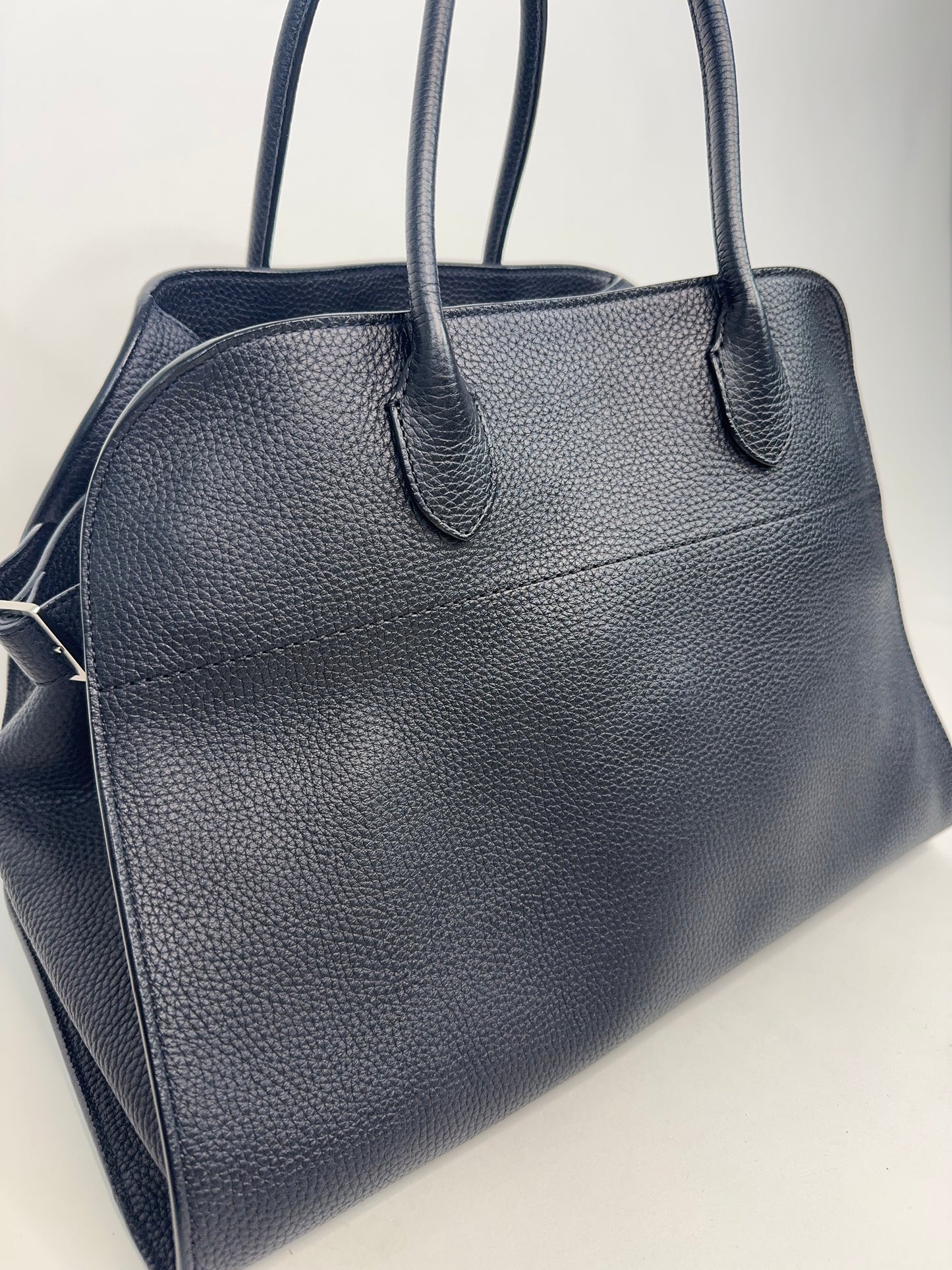 The Row Matte Grained Calfskin Soft Margaux 15 - Navy