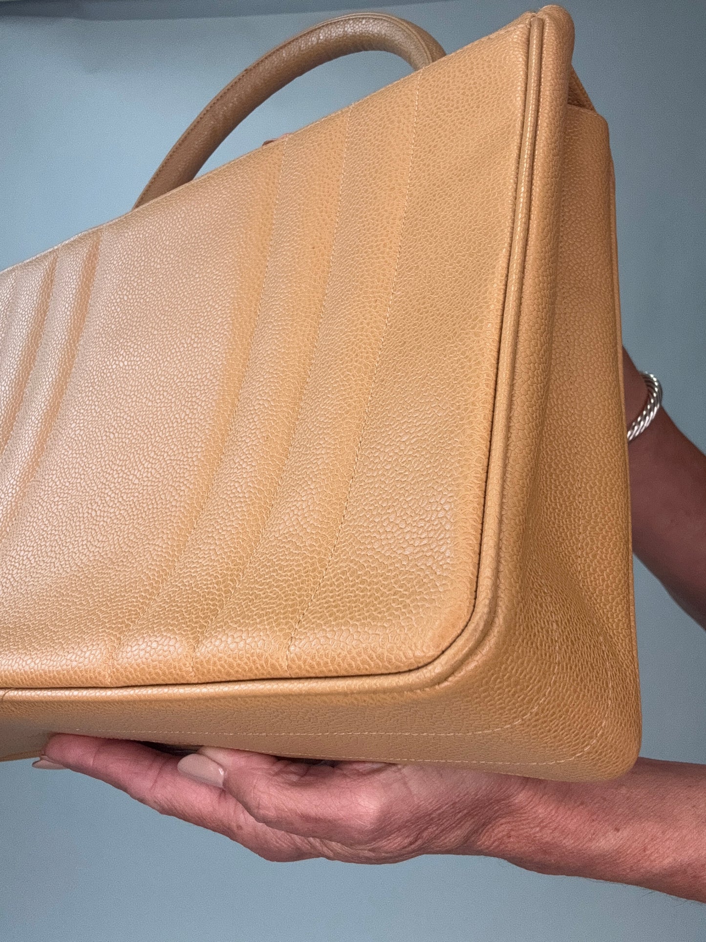 Vintage Chanel Caviar Vertical Kelly Flap Bag