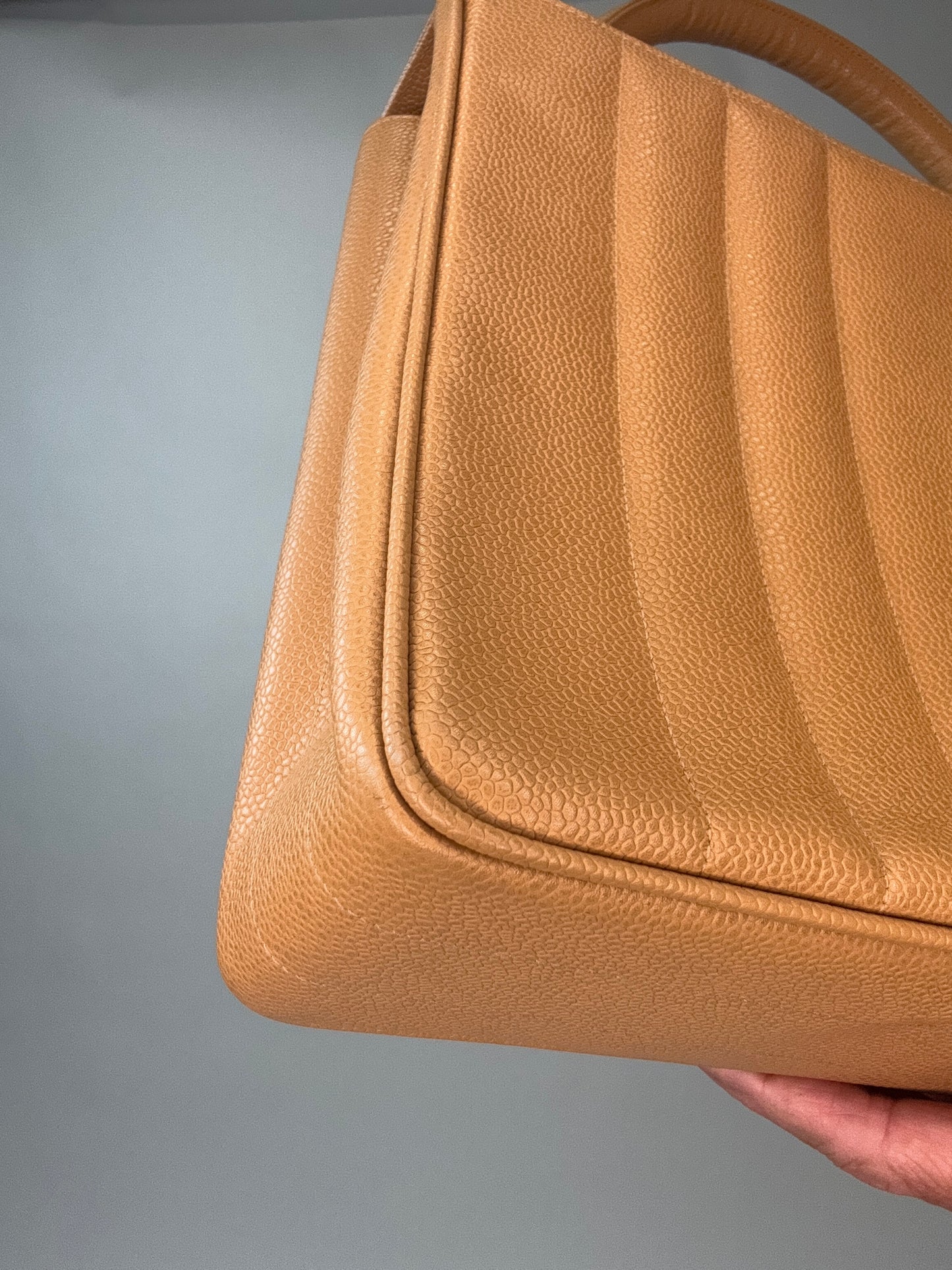 Vintage Chanel Caviar Vertical Kelly Flap Bag