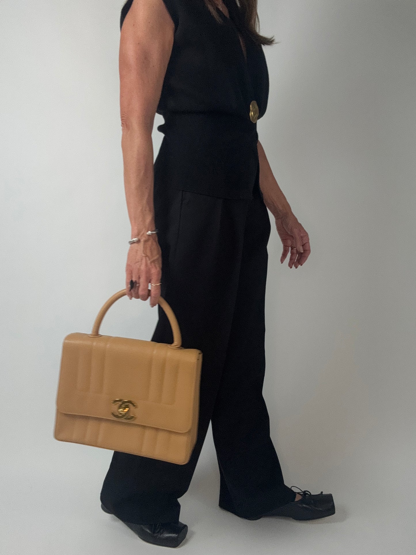 Vintage Chanel Caviar Vertical Kelly Flap Bag