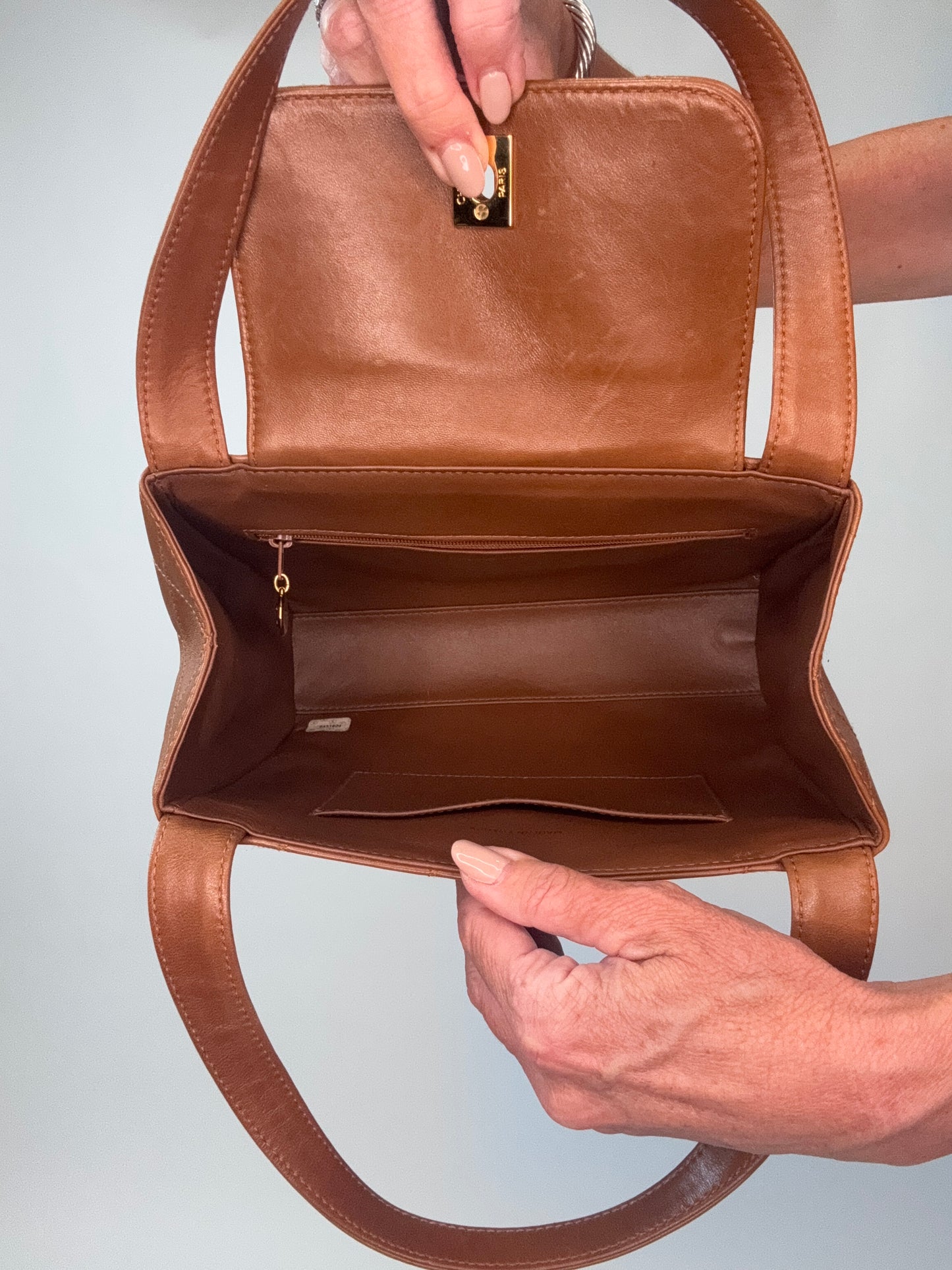 Vintage Chanel Top Handle Flap Bag - Brown