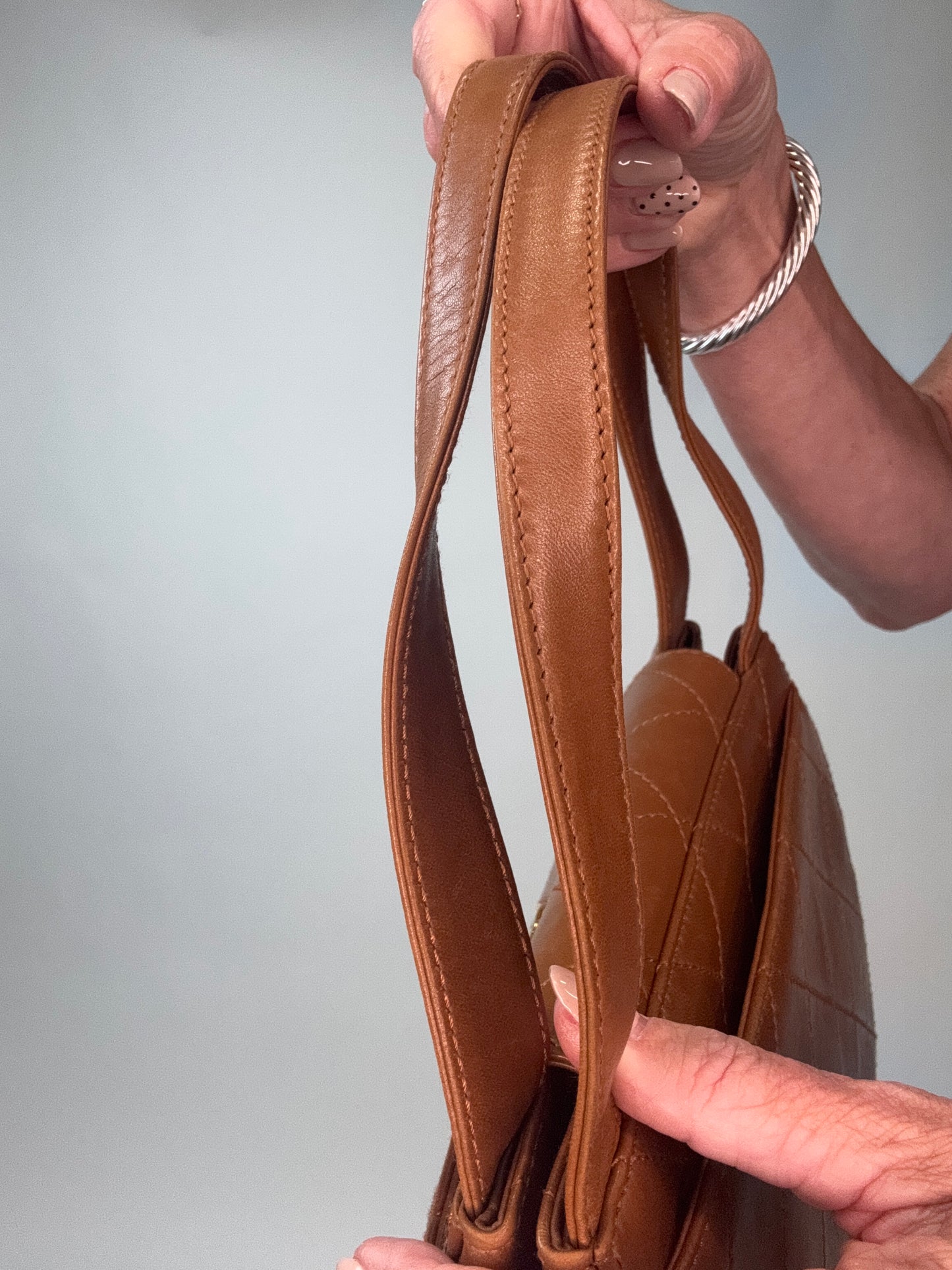 Vintage Chanel Top Handle Flap Bag - Brown