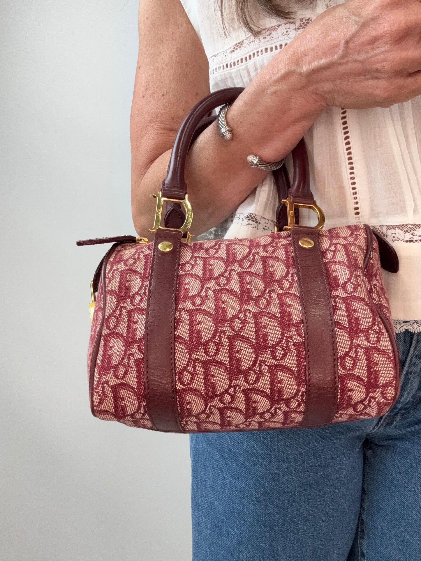 Dior Trotter Mini Boston Bag modeled