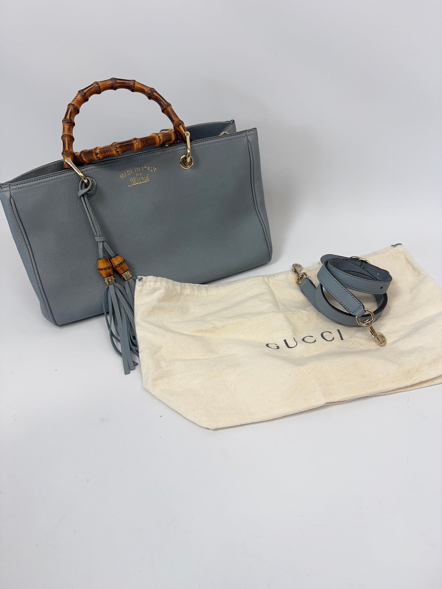 Gucci Bamboo Medium Shopping Tote with dust bag and strap