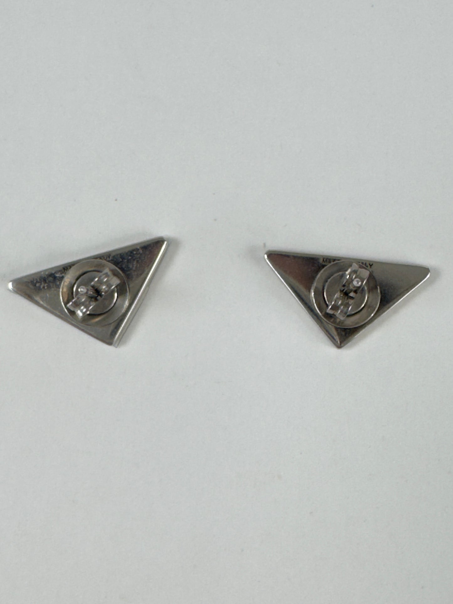 Prada Triangle Logo Studs Yellow