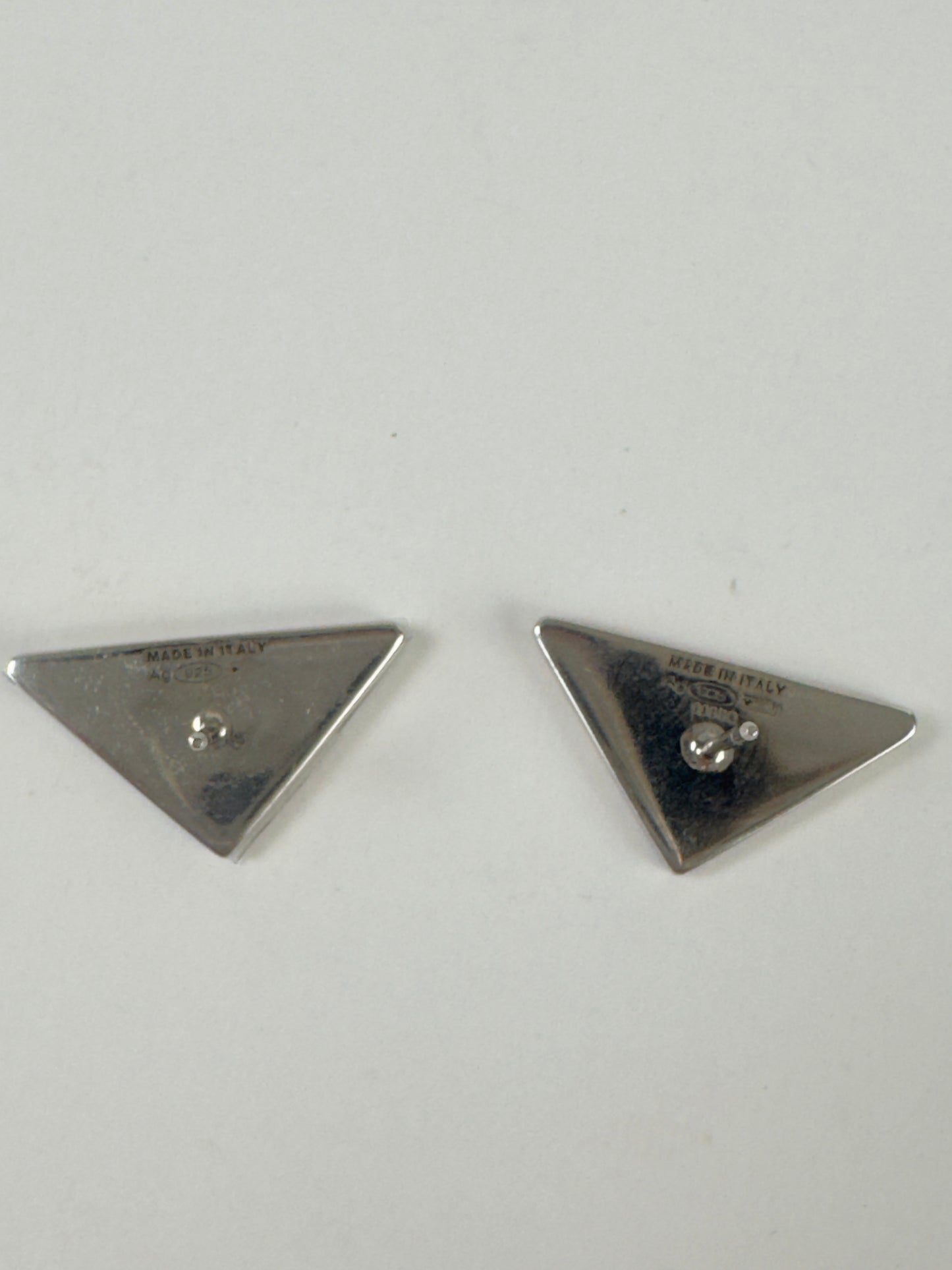 Prada Triangle Logo Studs Yellow