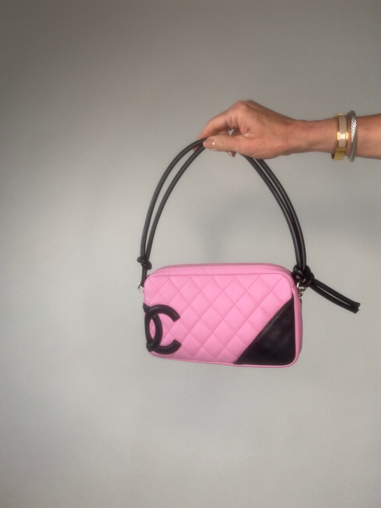 Chanel Cambon Pink Black Pochette