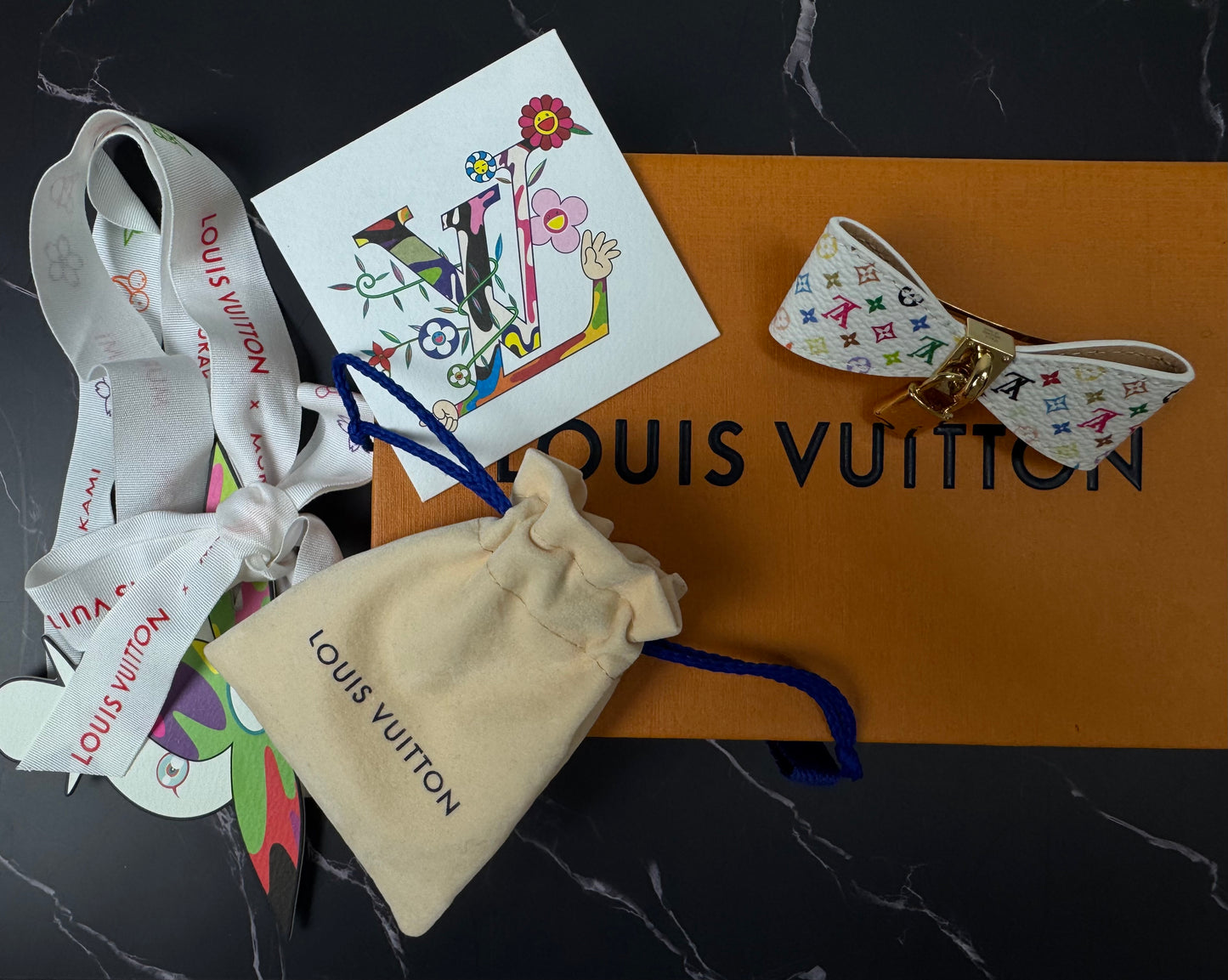 Louis Vuitton x Takashi Murakami Monogram Multicolore Bow Charm