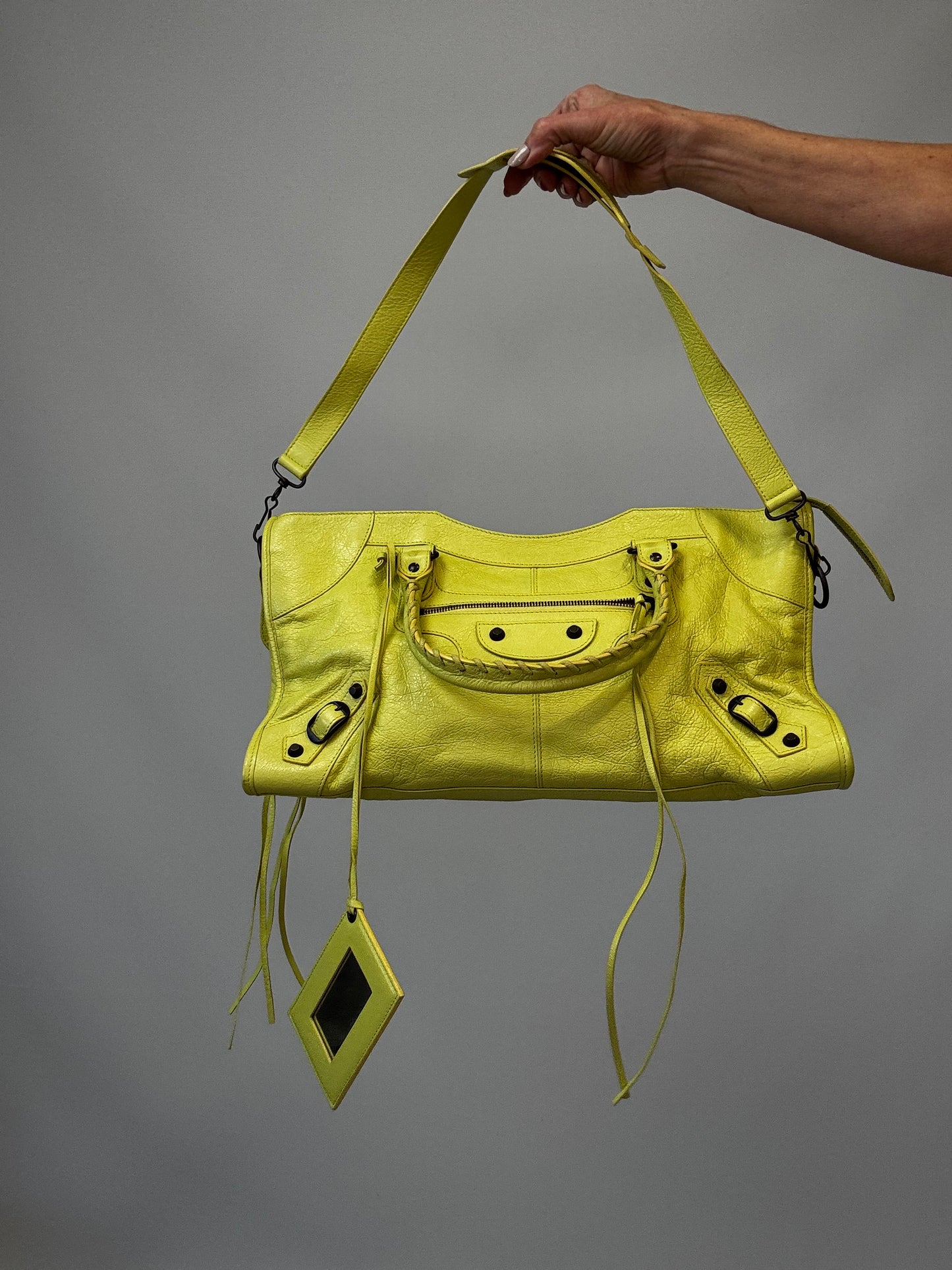 Balenciaga Agneau Classic Hardware Part Time Bag - Yellow