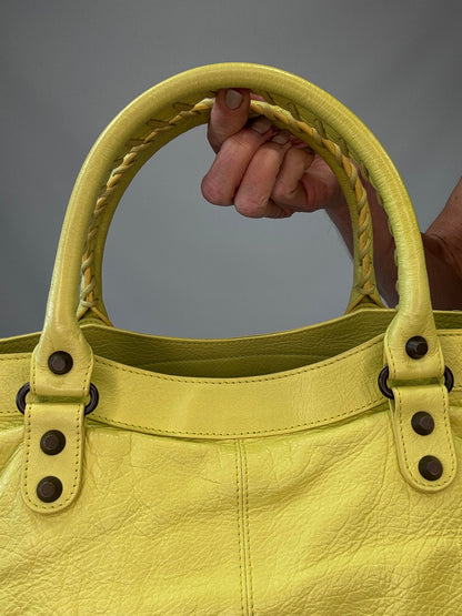 Balenciaga Agneau Classic Hardware Part Time Bag - Yellow
