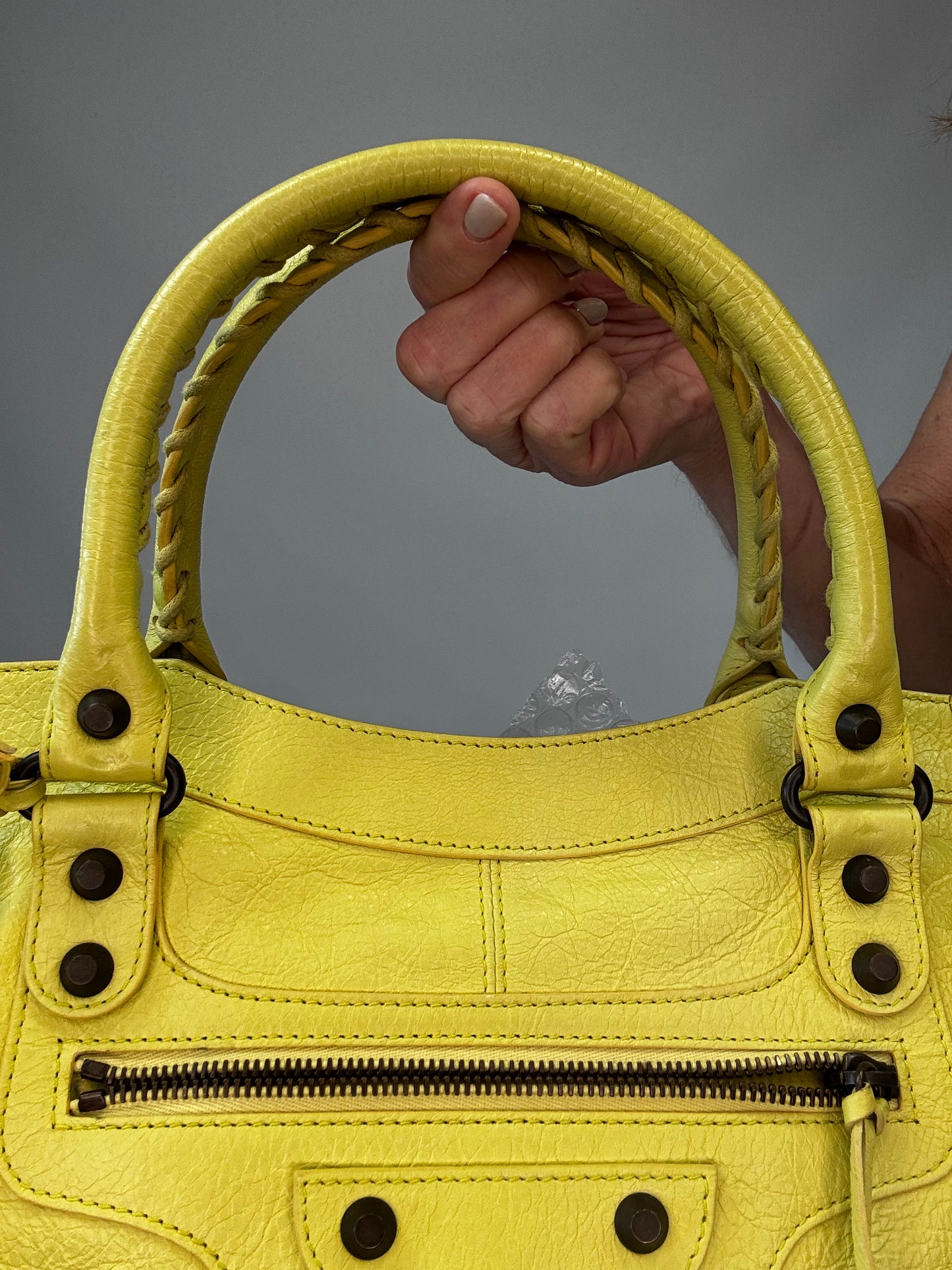 Balenciaga Agneau Classic Hardware Part Time Bag - Yellow