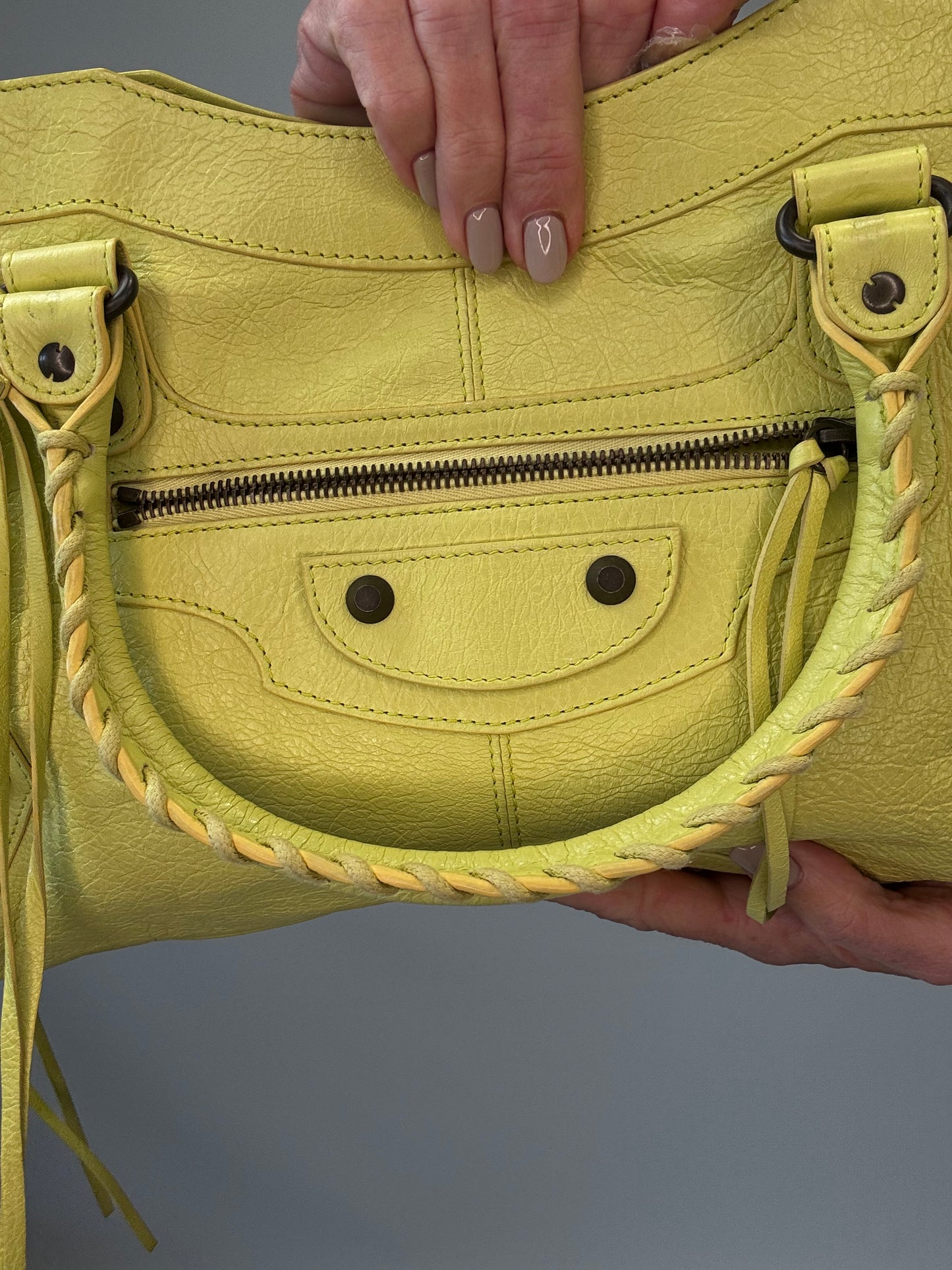 Balenciaga Agneau Classic Hardware Part Time Bag - Yellow