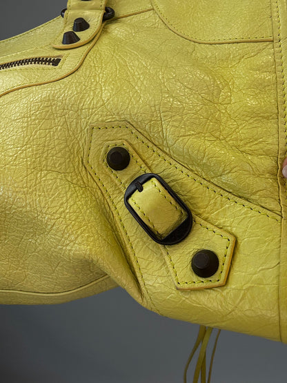 Balenciaga Agneau Classic Hardware Part Time Bag - Yellow