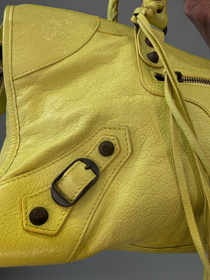 Balenciaga Agneau Classic Hardware Part Time Bag - Yellow