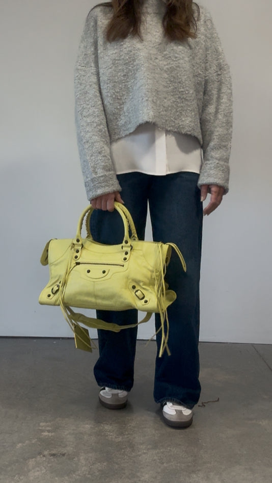 Balenciaga Agneau Classic Hardware Part Time Bag - Yellow